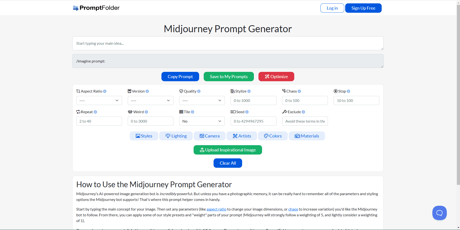 Midjourney Prompt Generator Image