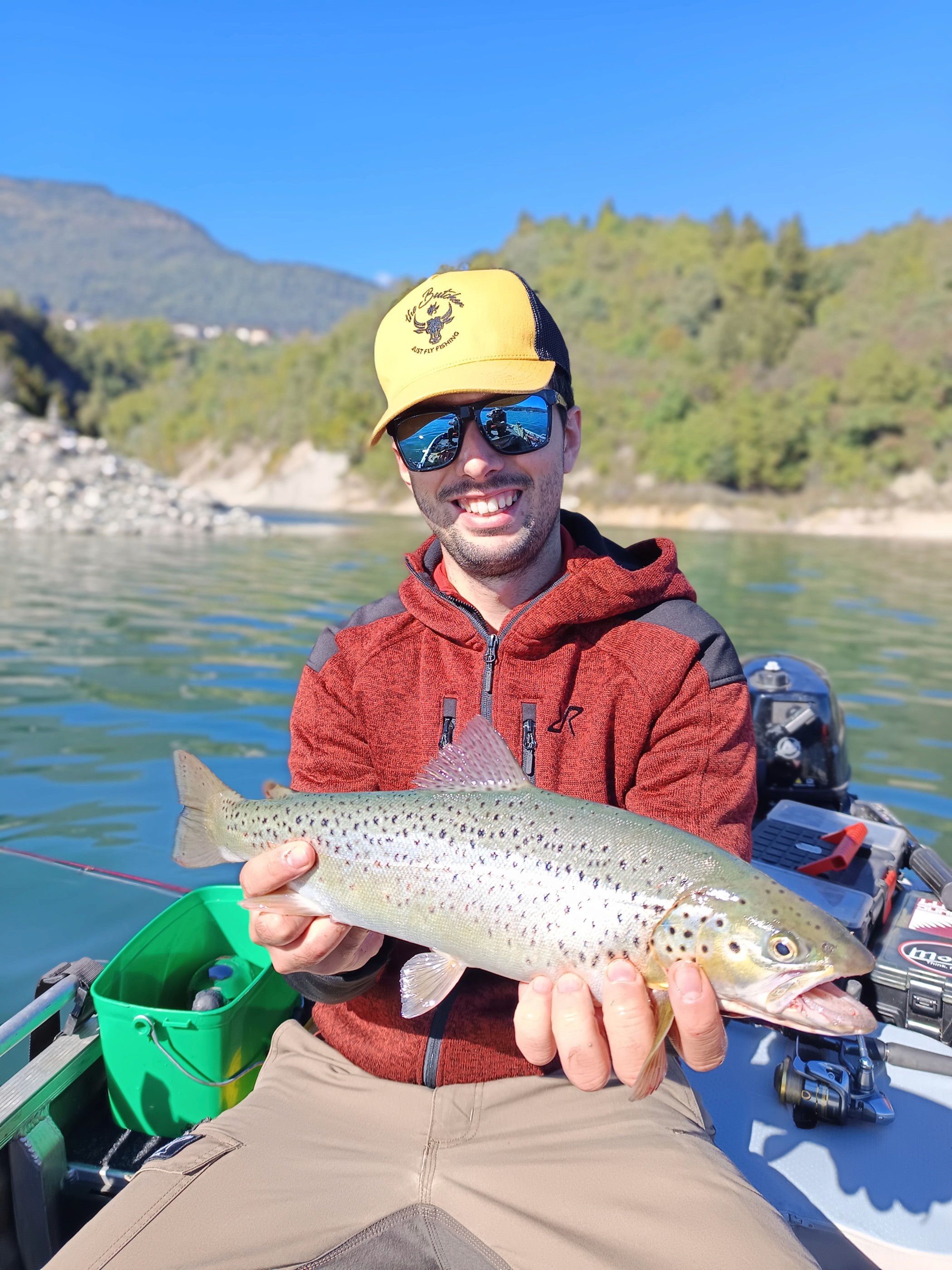 Fly fishing for predatory trout in the Italian Alps using a 9ft #7 weight setup