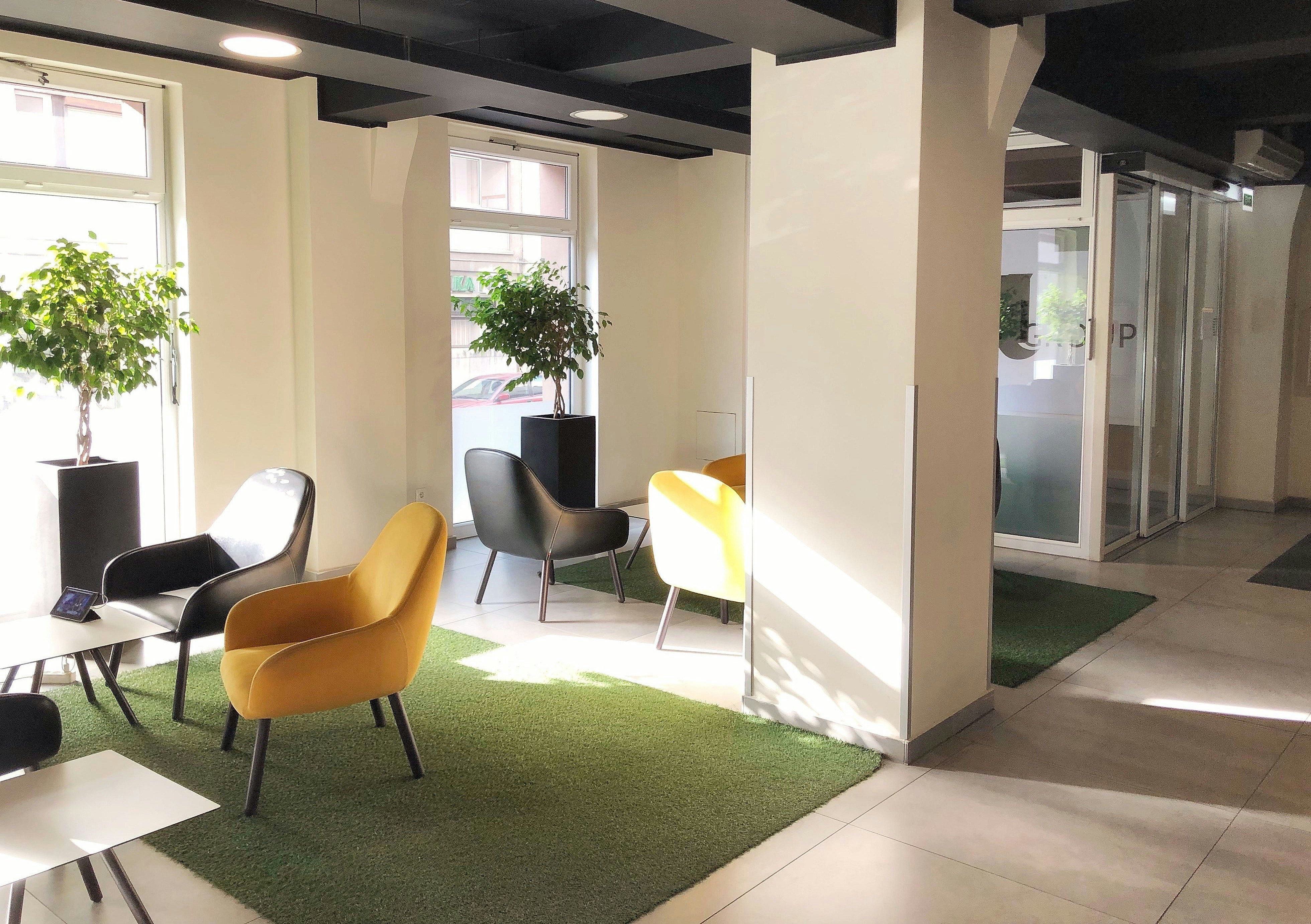 yellow and black chairs