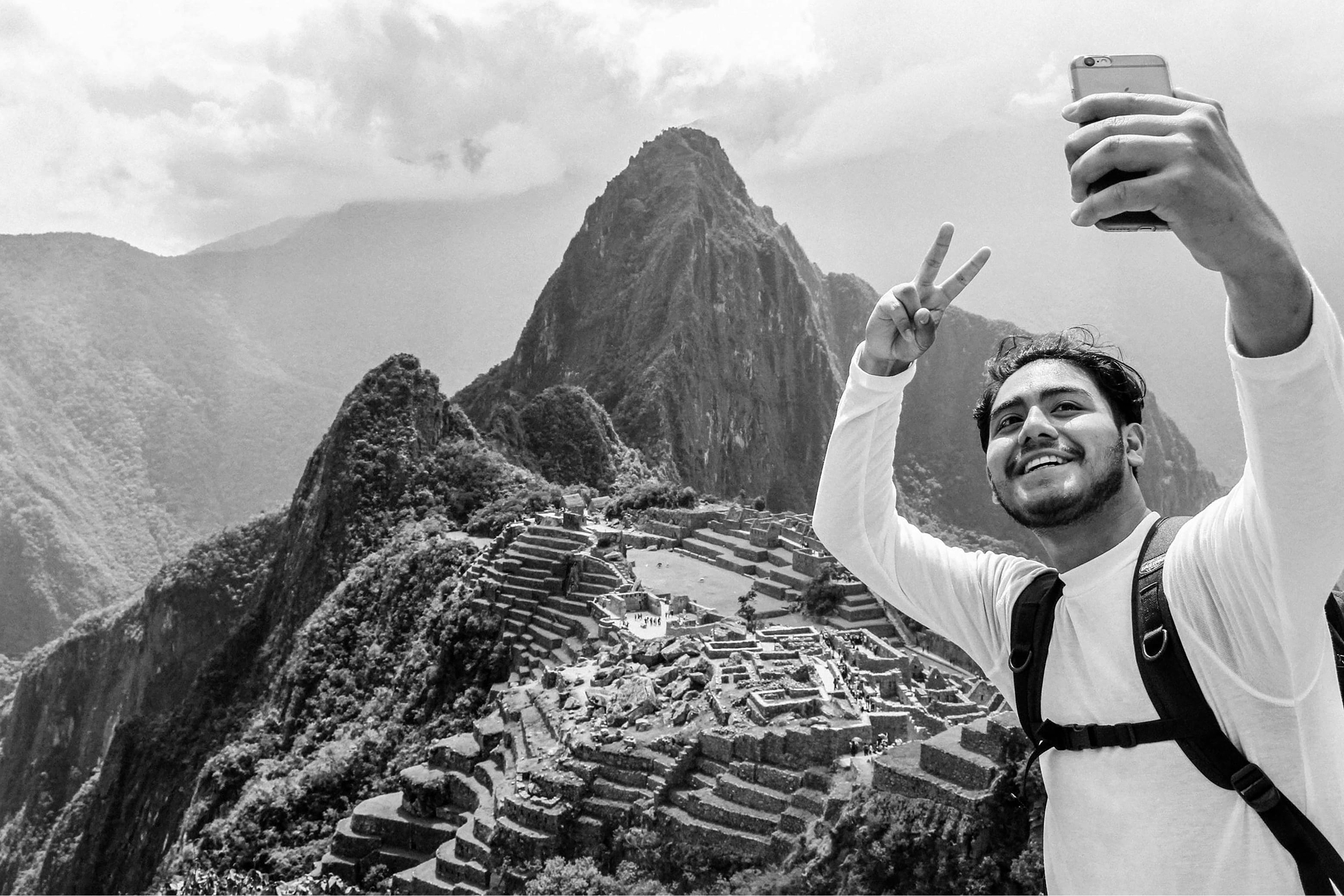 Black and white photograph capturing everyday life, landscapes and cultural moments in Peru, part of the Welcome to Peru series