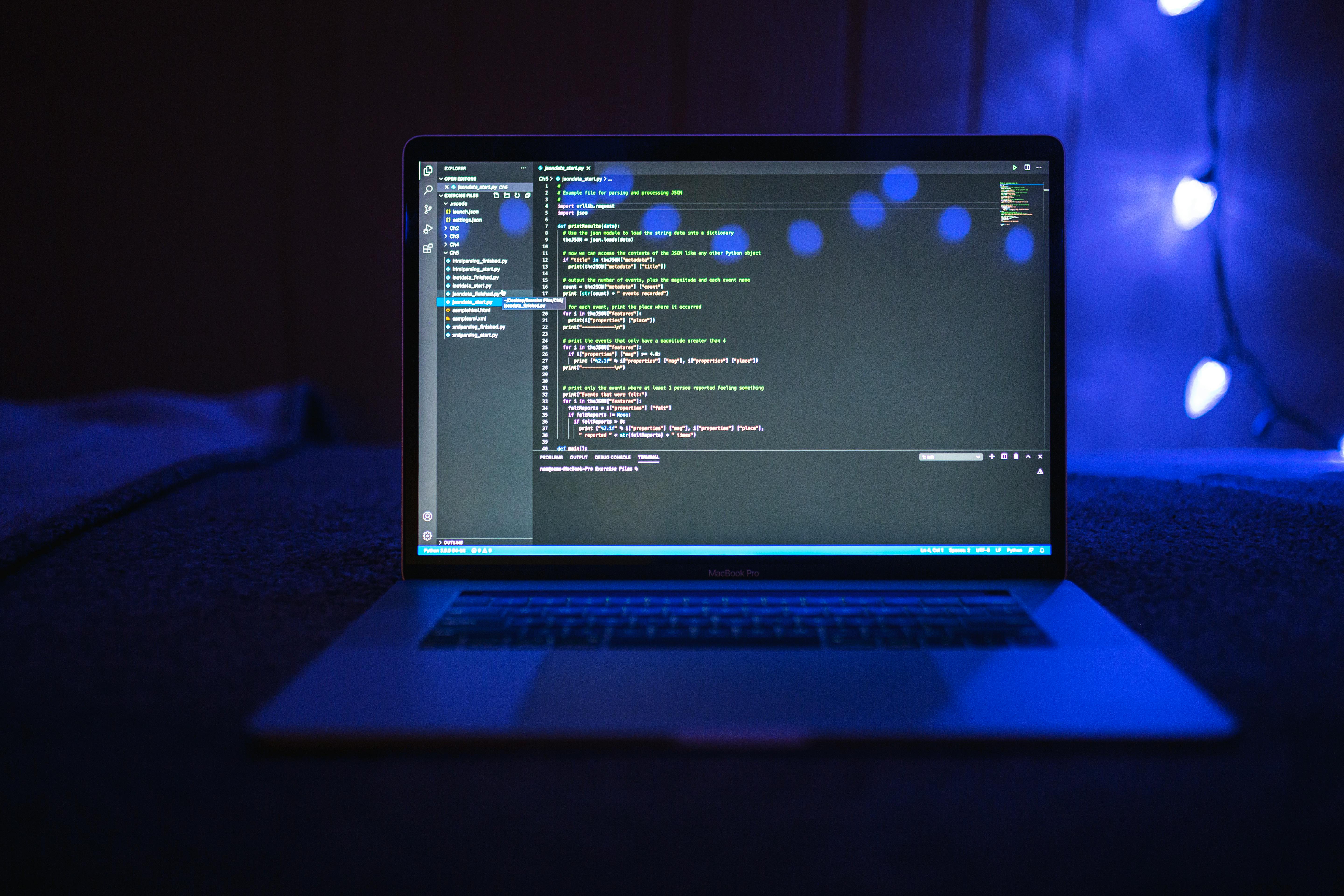 Lezione individuale di programmazione e sviluppo software in ambiente digitale.