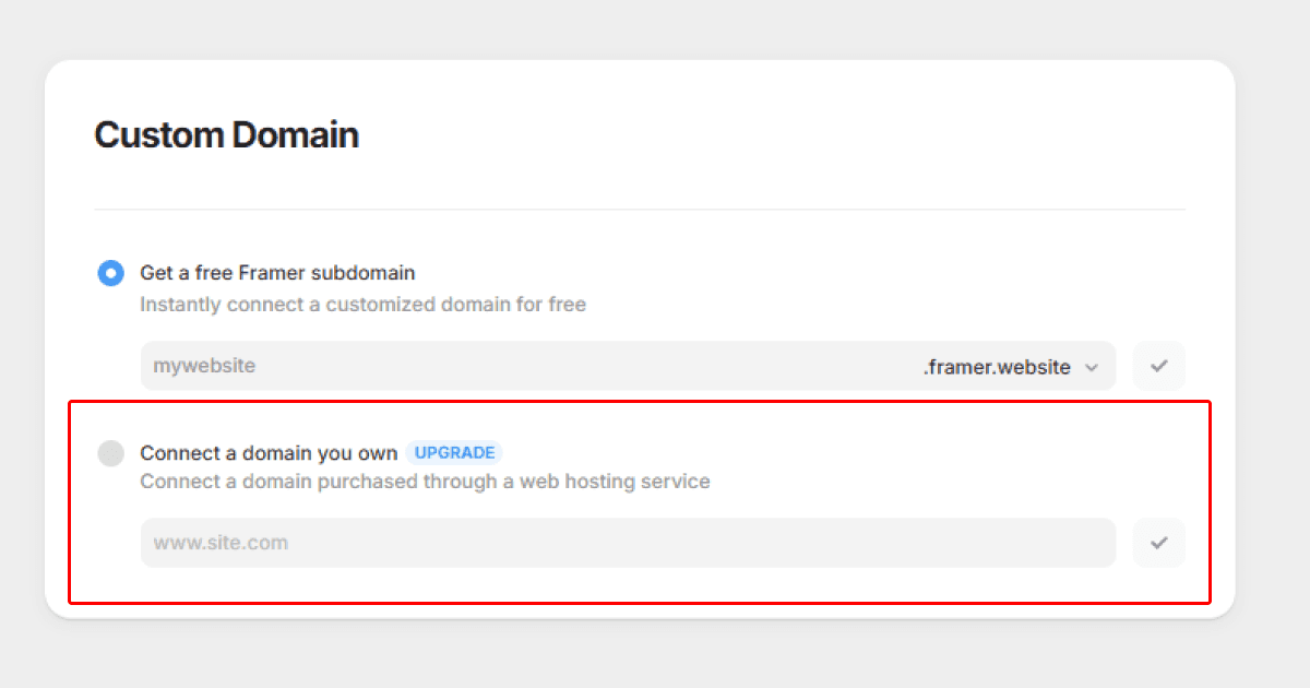 Connexion d’un domaine personnalisé dans Framer pour publier un site avec son propre nom de domaine