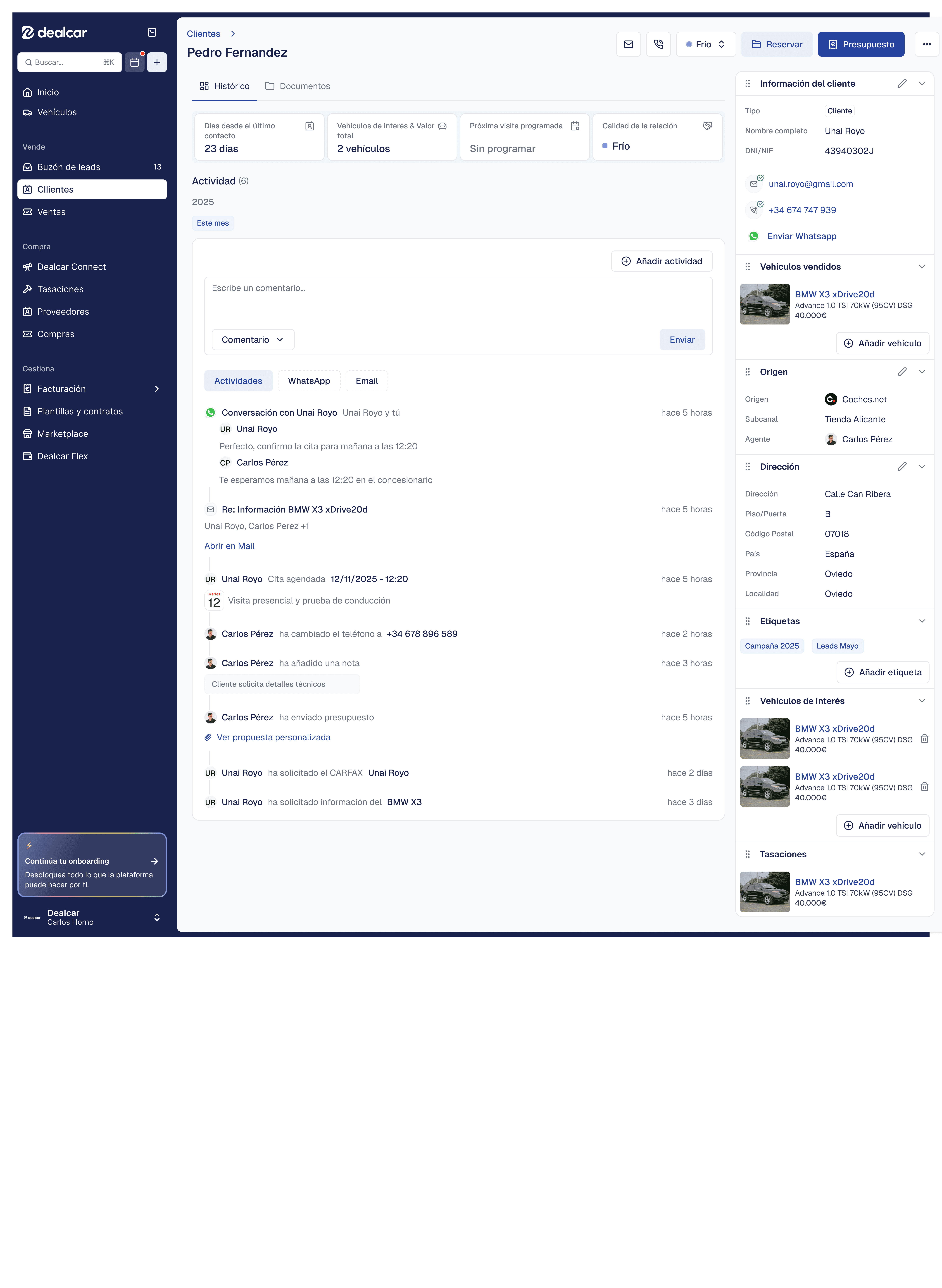 Website dashboard displaying various items and features organized in a user-friendly layout.