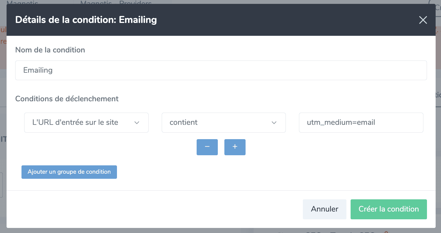 Paramétrage UTM emailing