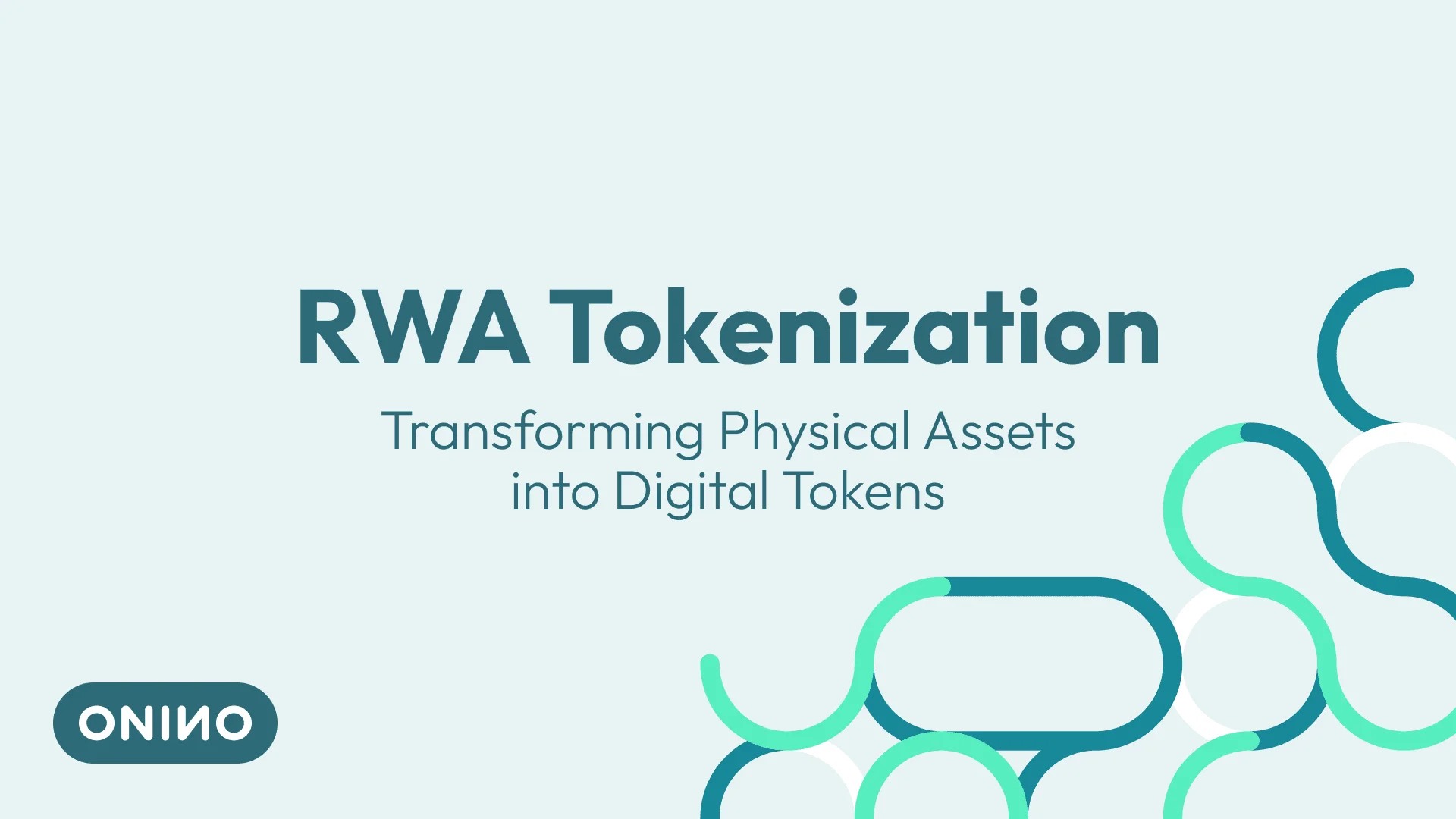Abstract connected nodes illustrating RWA tokenization and transforming physical assets into digital tokens — ONINO