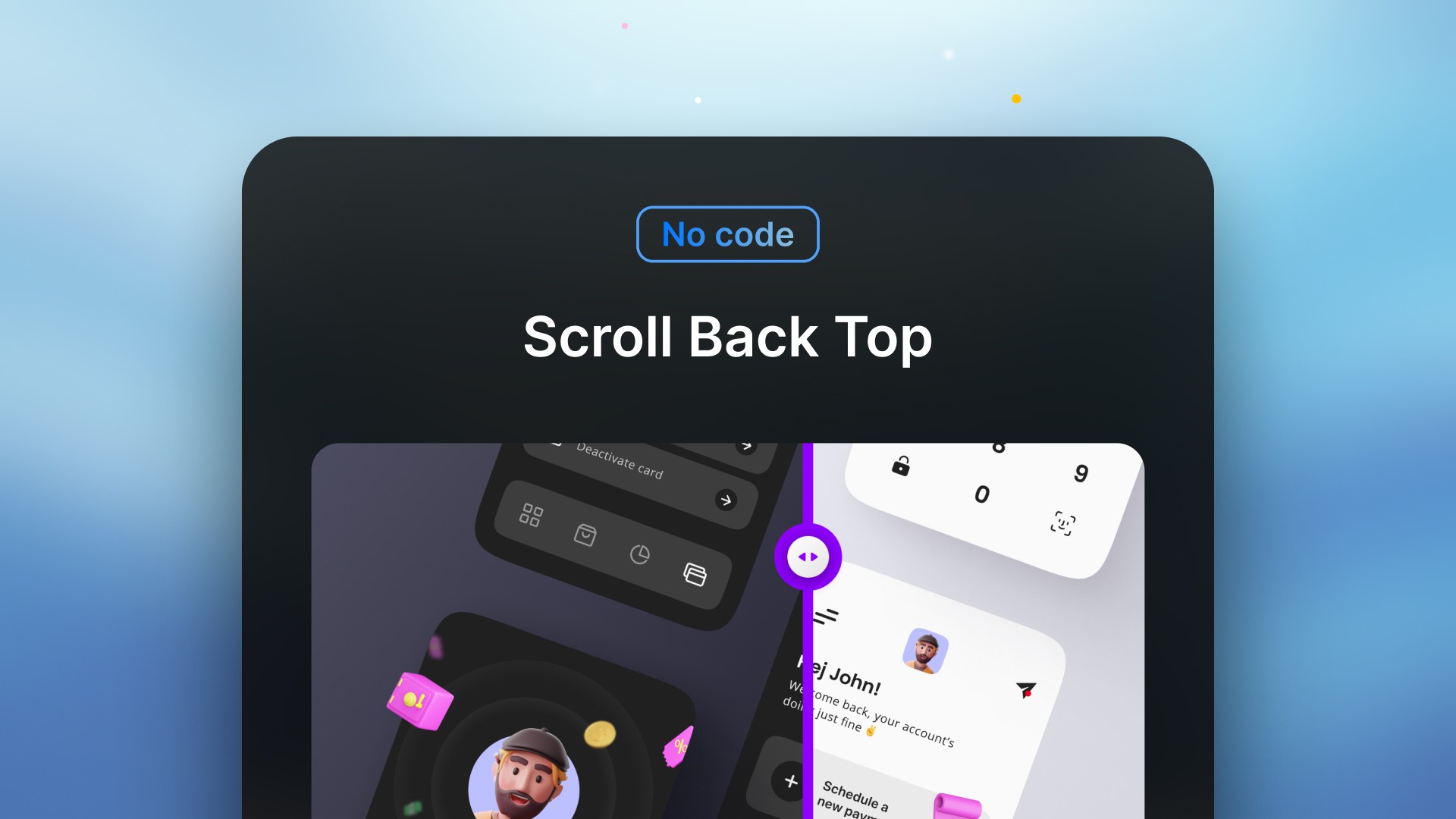 scroll back top code override for framer