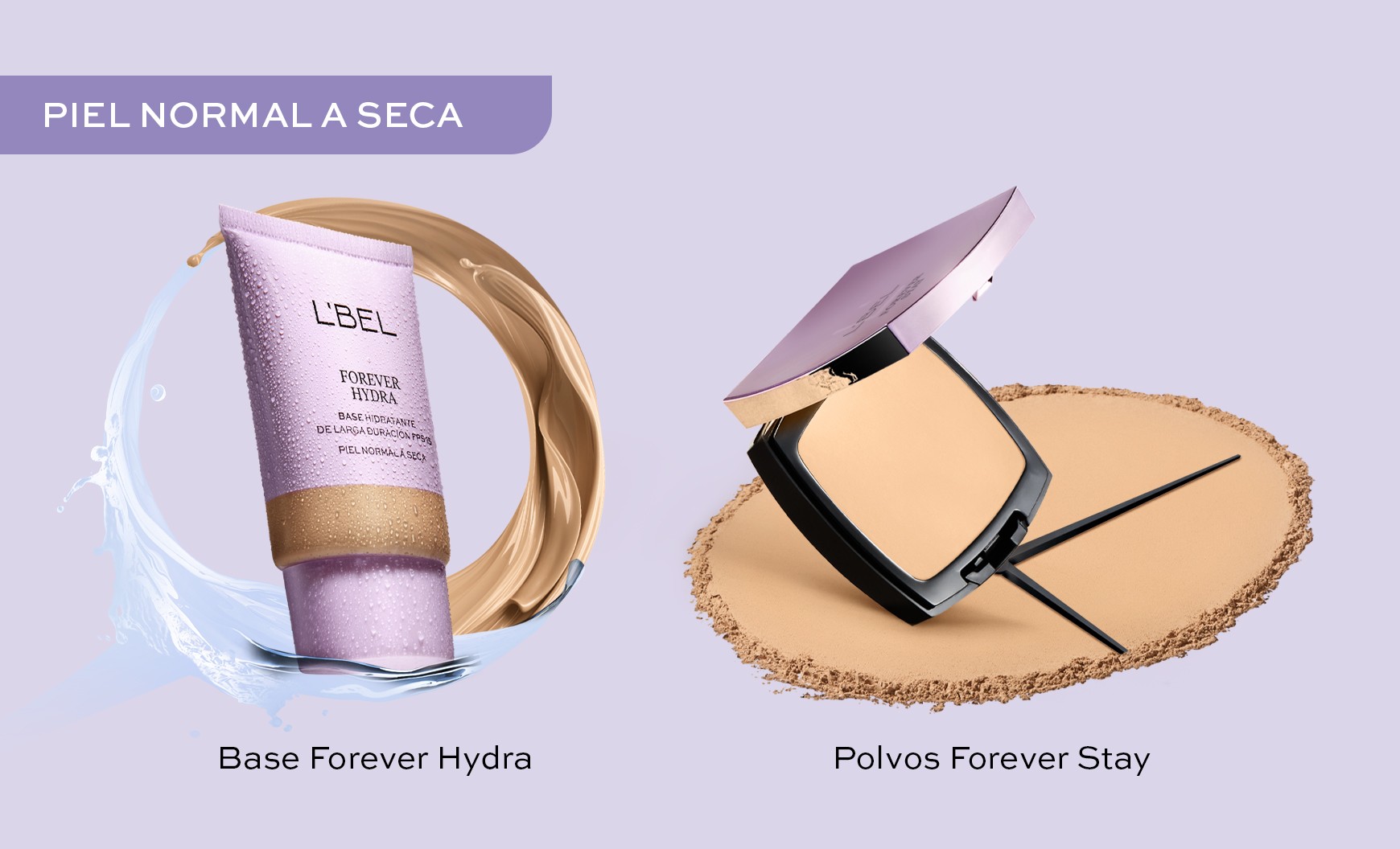 base y polvos Forever para piel seca