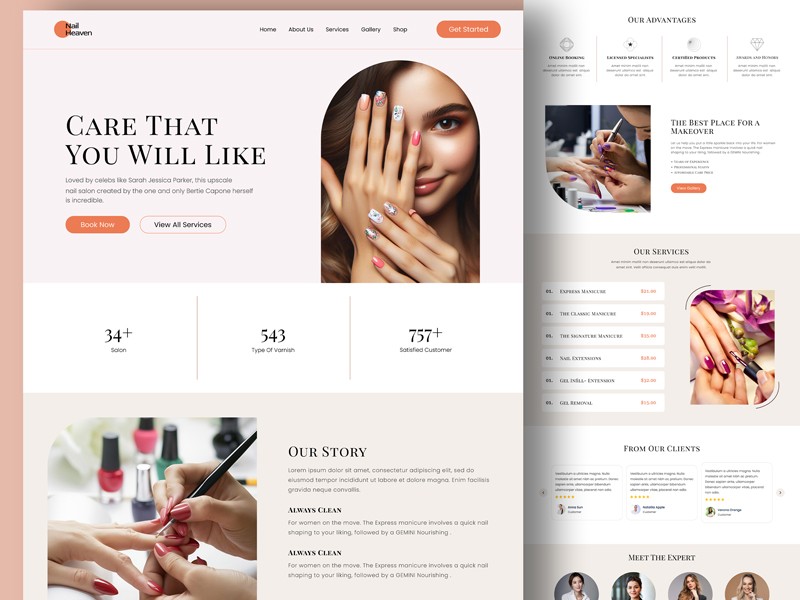 Nail HEaven GHL Website Template for Nail Salon