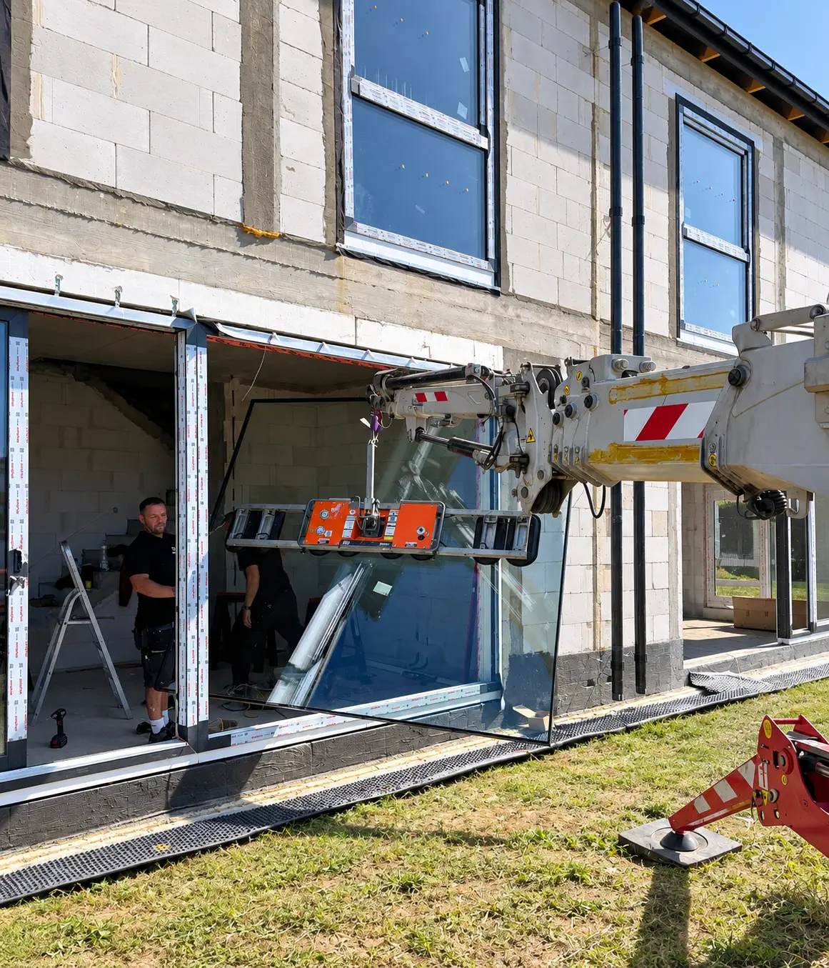 Montaż okien Aluplast i dużego przeszklenia HST w Lutoryżu