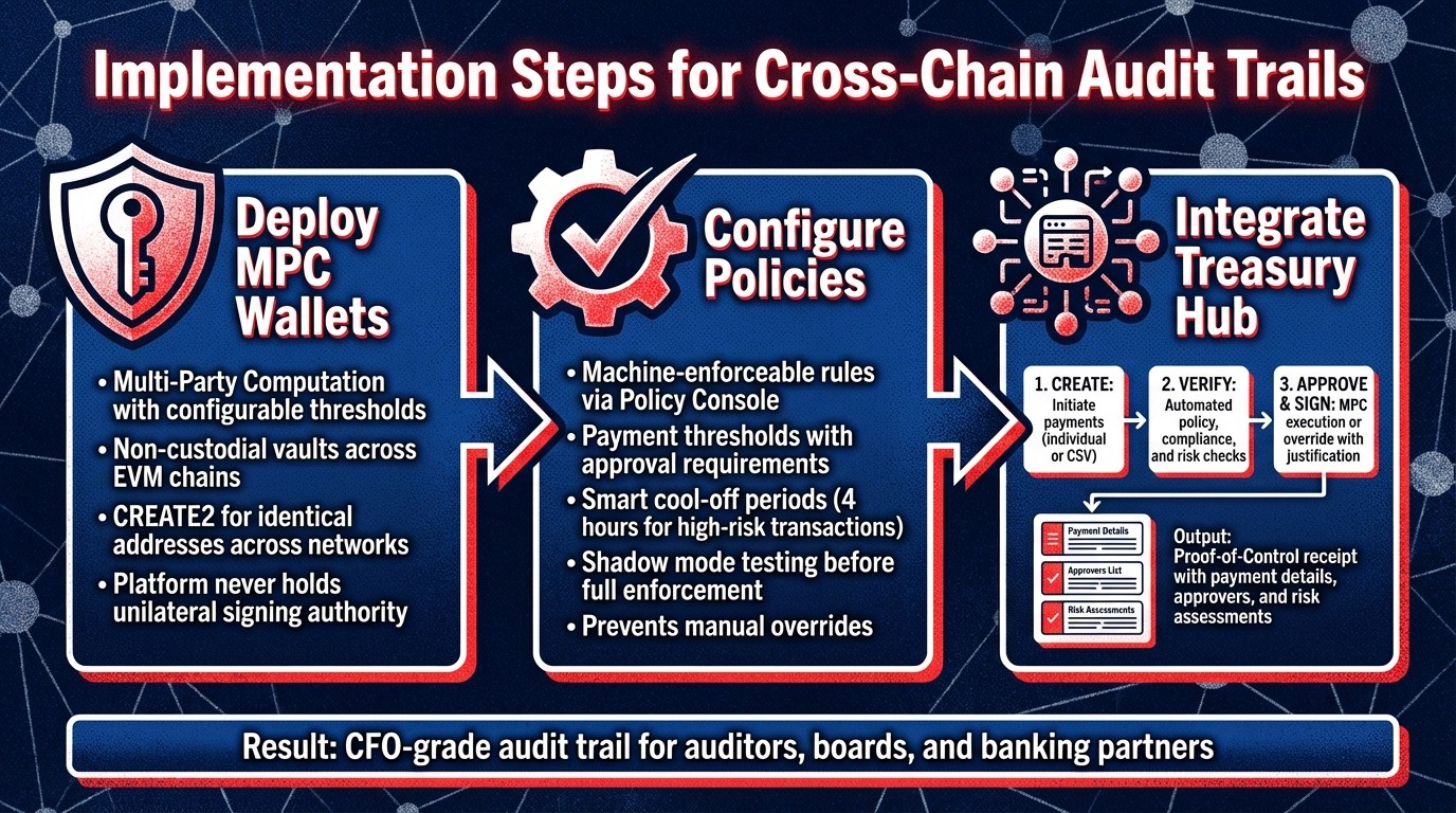 Three-Step Implementation Process for Cross-Chain Audit Trails