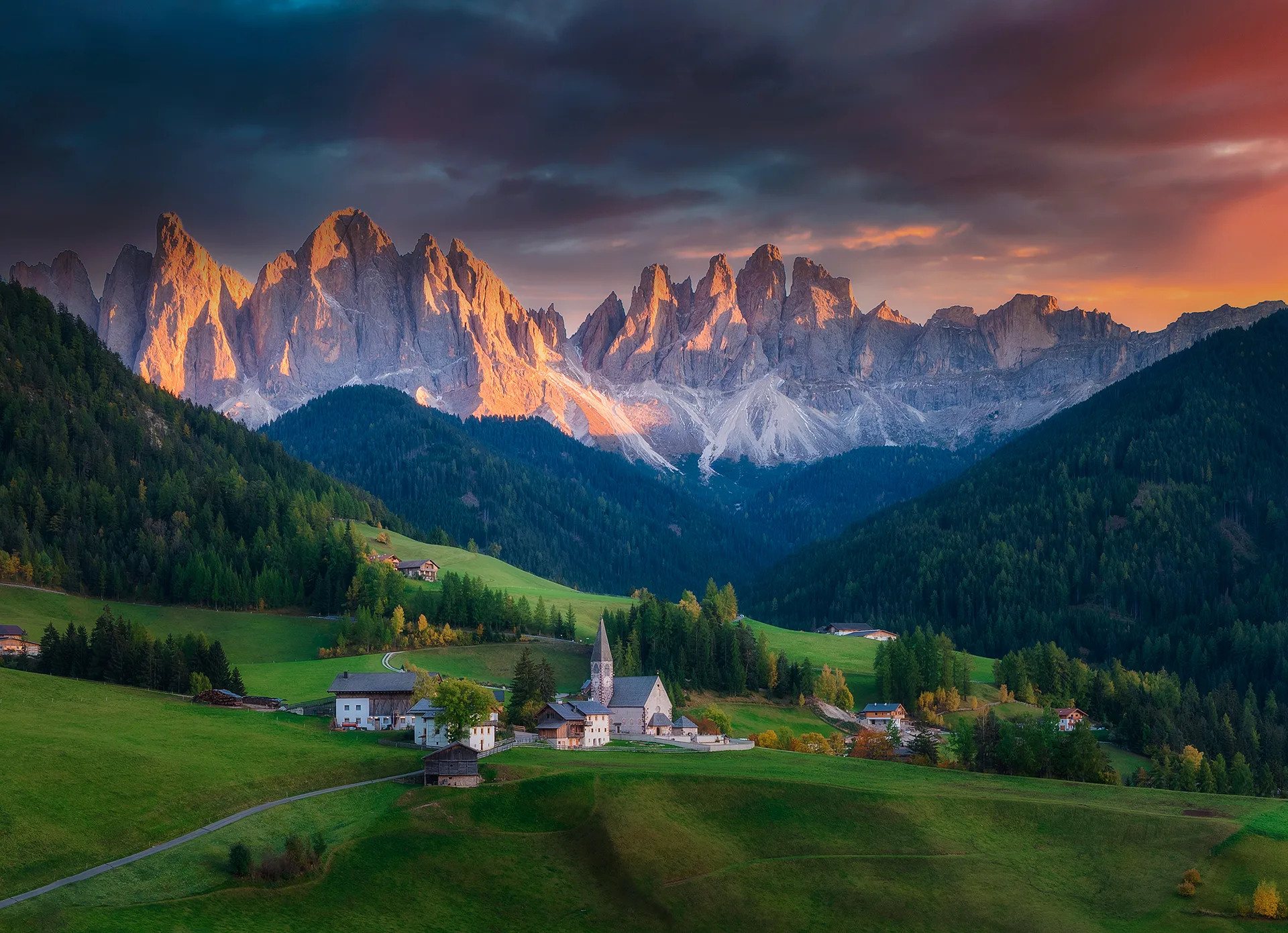 Vista de Santa Maria Magdalena, Dolomitas