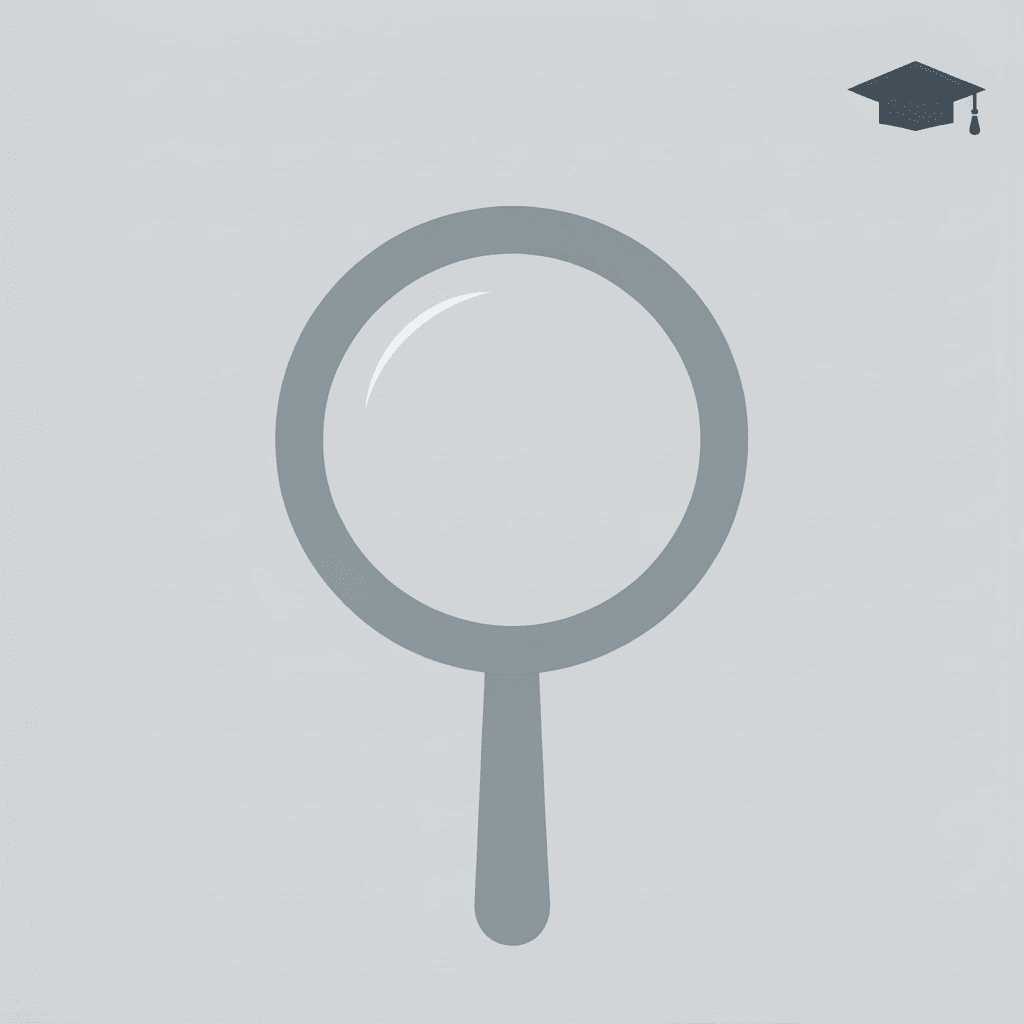 Magnifying glass icon representing detailed analysis of student attributes and scholarship fit