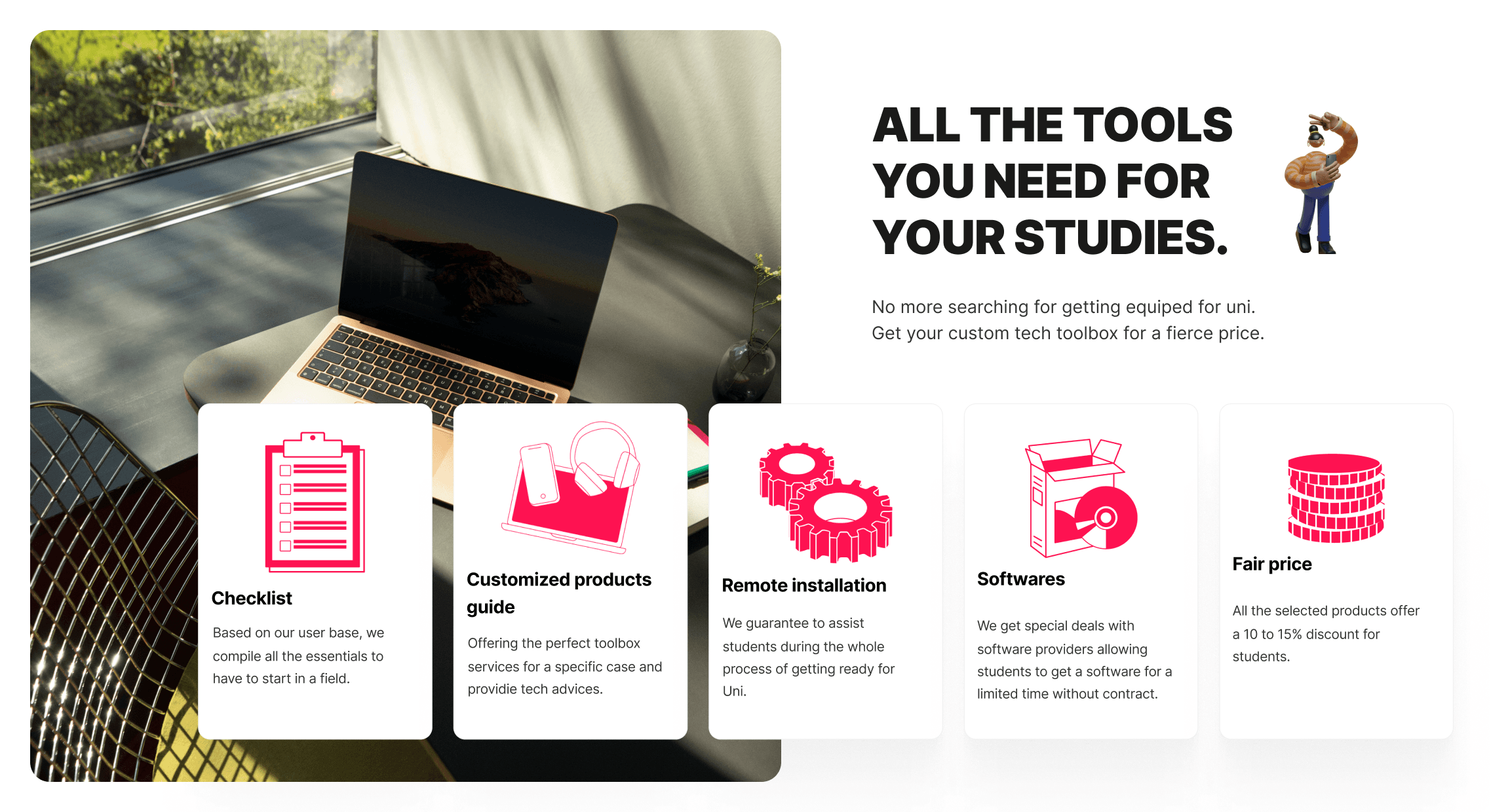 All the tools you need for your studeis, Grove education prop description