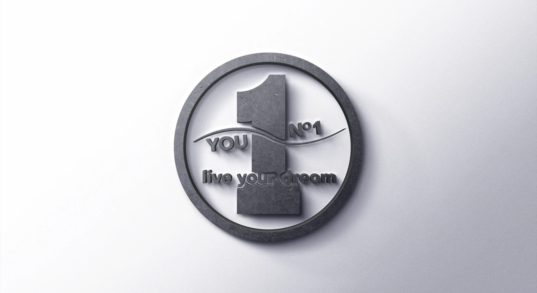 Logo YouNr1 - apliakcja na ścianie w formie dekoracji