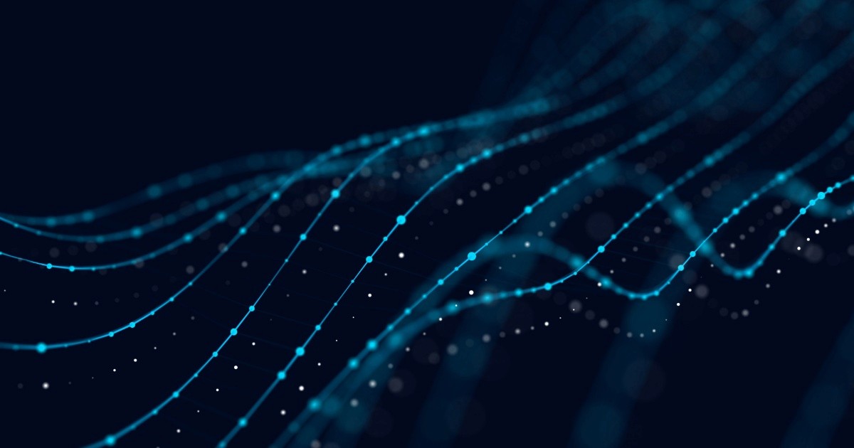 Doctor wearing mask and gloves interacts with virtual digital network, symbolizing advanced healthcare technology.