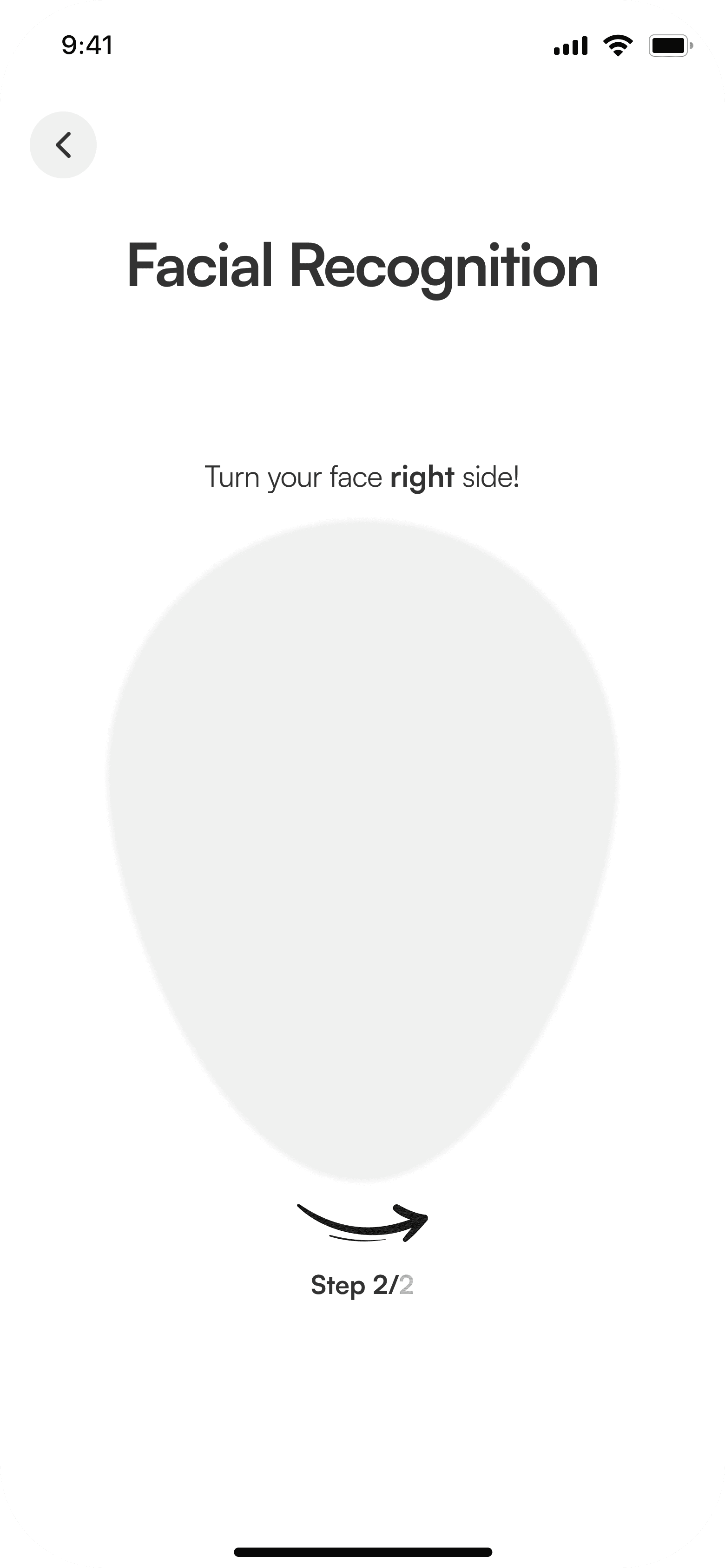 facial recognition app screen kyc process
