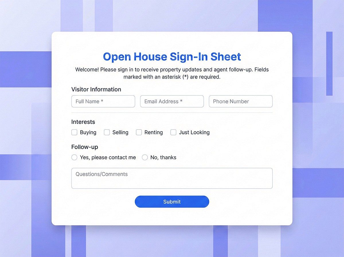 Open House Sign‑in Sheet