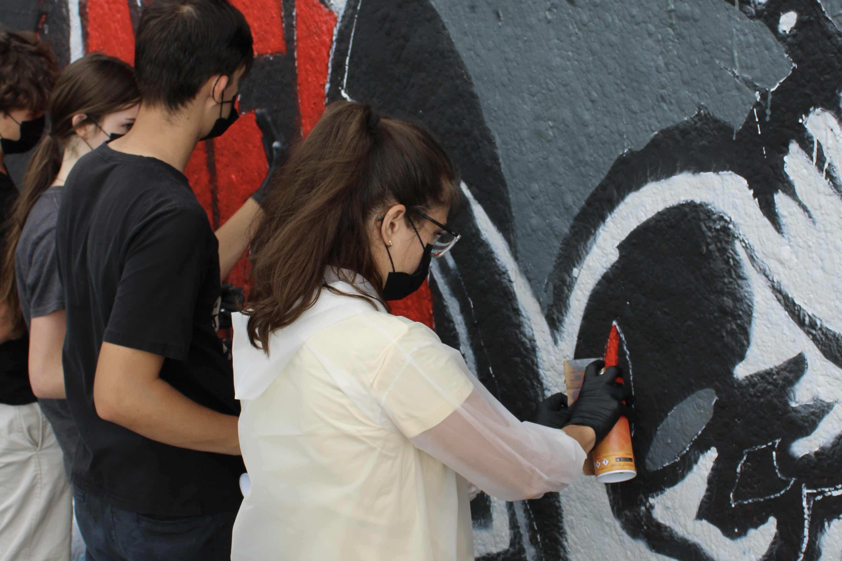 Street-Art-Workshop mit amerikanischen Austauschschülern in Heidelberg