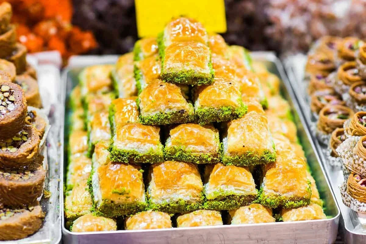 Turkish baklava dessert tray