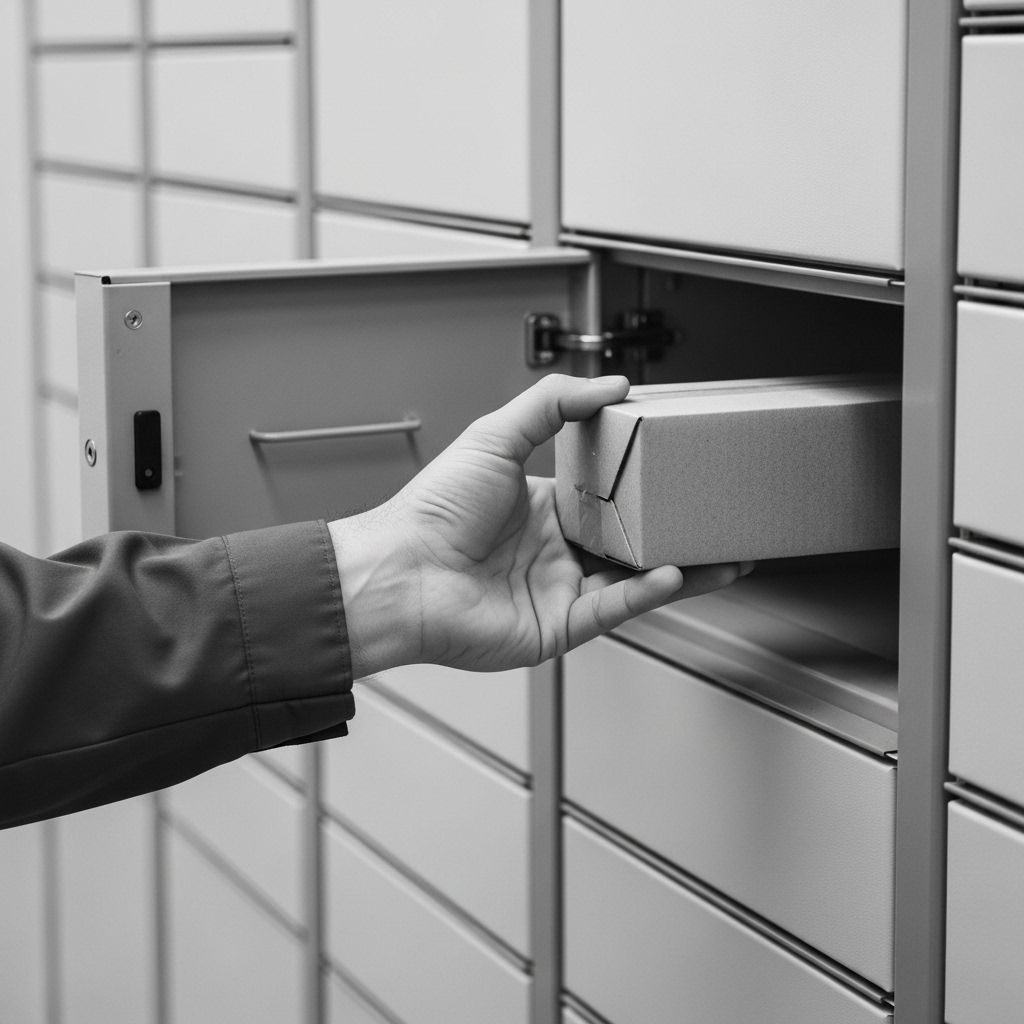 Smart locker network for courier companies and last-mile delivery services.