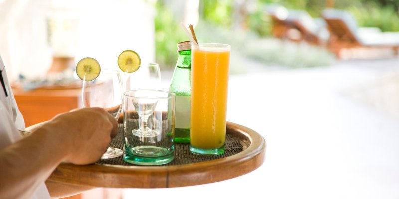 A tray full of different drinks