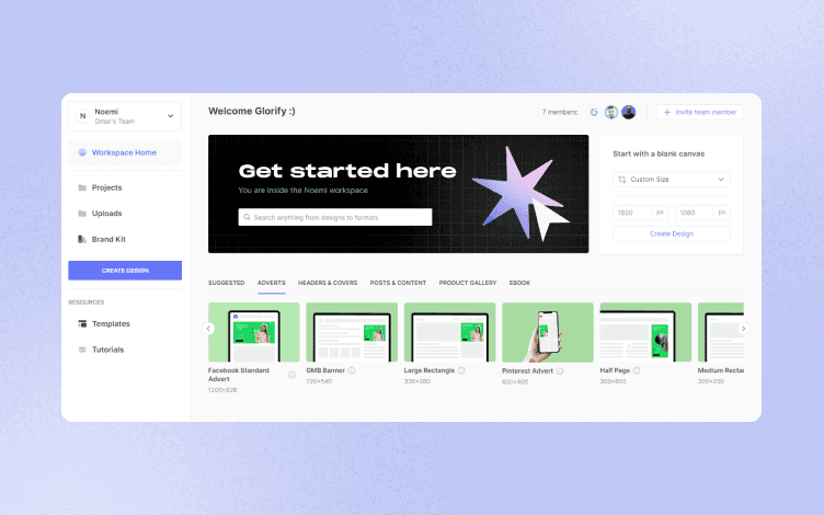 glorify dashboard
