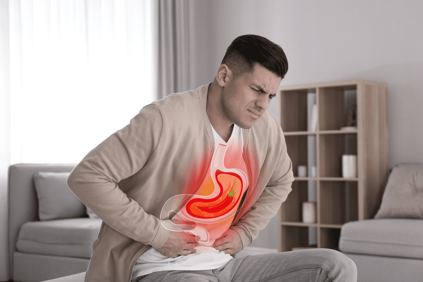 man in pain - Semaglutide and Acid Reflux
