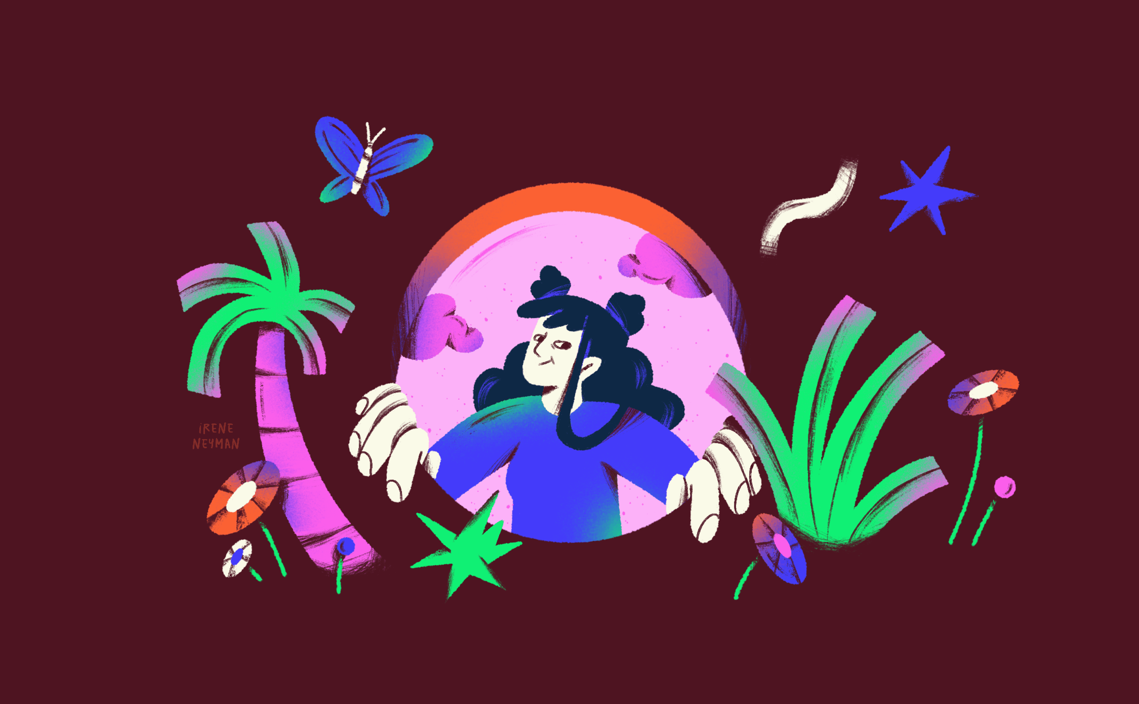 Abstract macro of a glass drop forming a black-and-white flower shape through light refraction on a soft gray background.