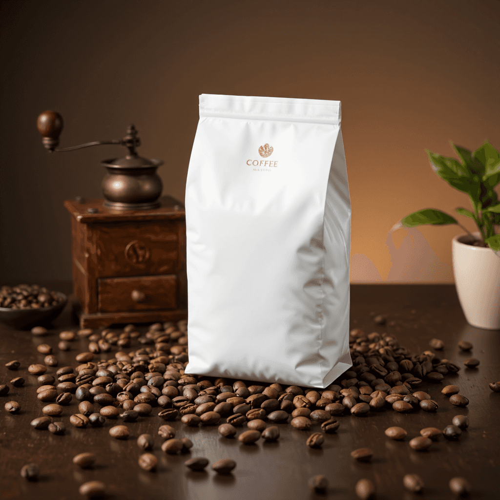 product photography of a bag of coffee