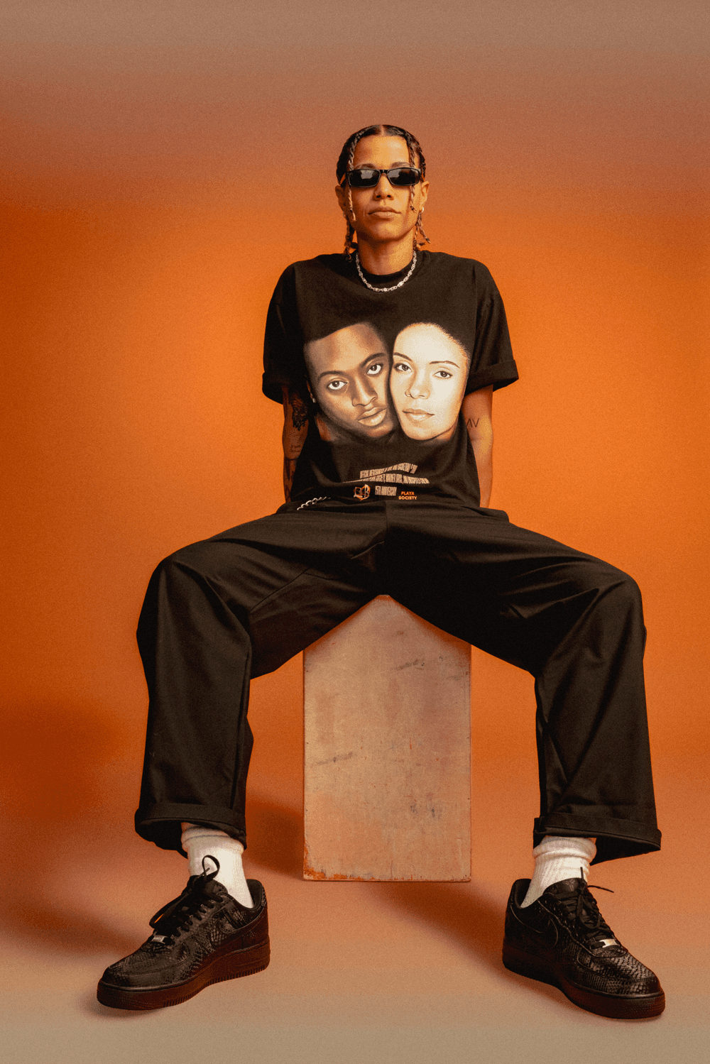 Snow-capped mountains viewed through a car window.