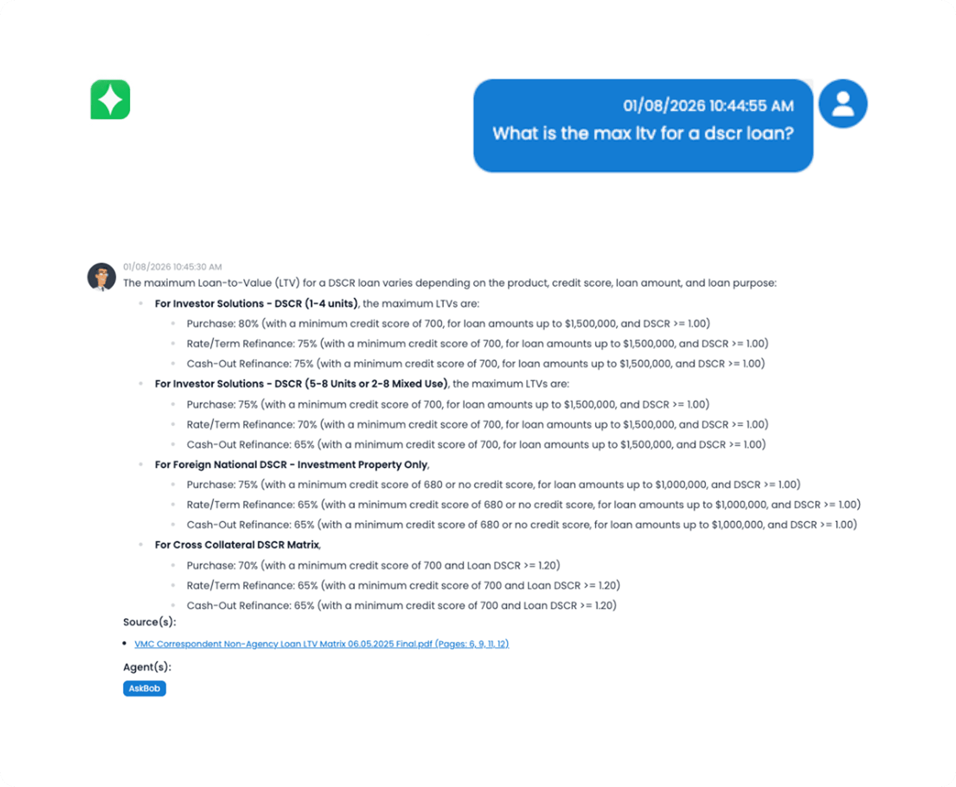 Control panel for defining the AI agent’s answering style, logic, and response parameters