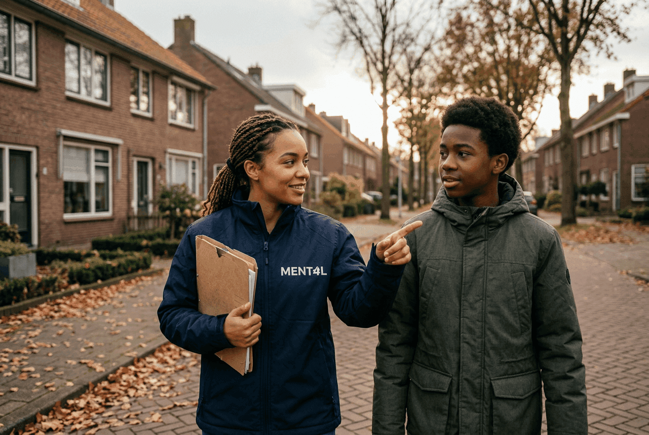 Begeleider ondersteunt alleenstaande minderjarige vreemdeling bij integratie in Nederland