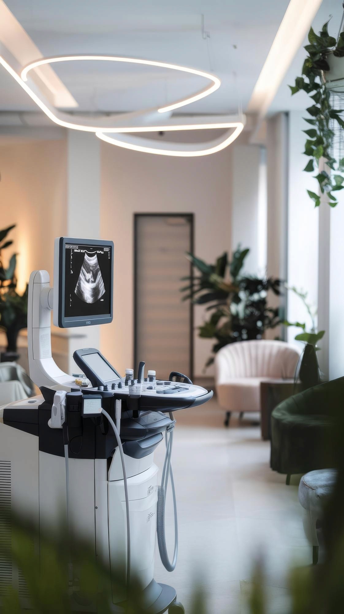 A couple reviewing documents together at a wooden table with coffee cups, windows and a kitchen cabinet in view.