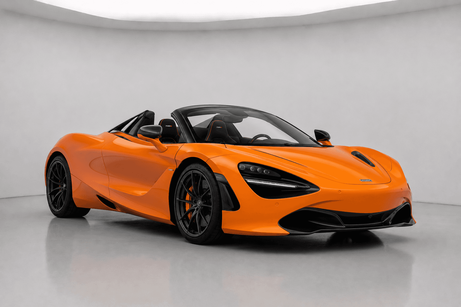 Orange McLaren 720S convertible sports car