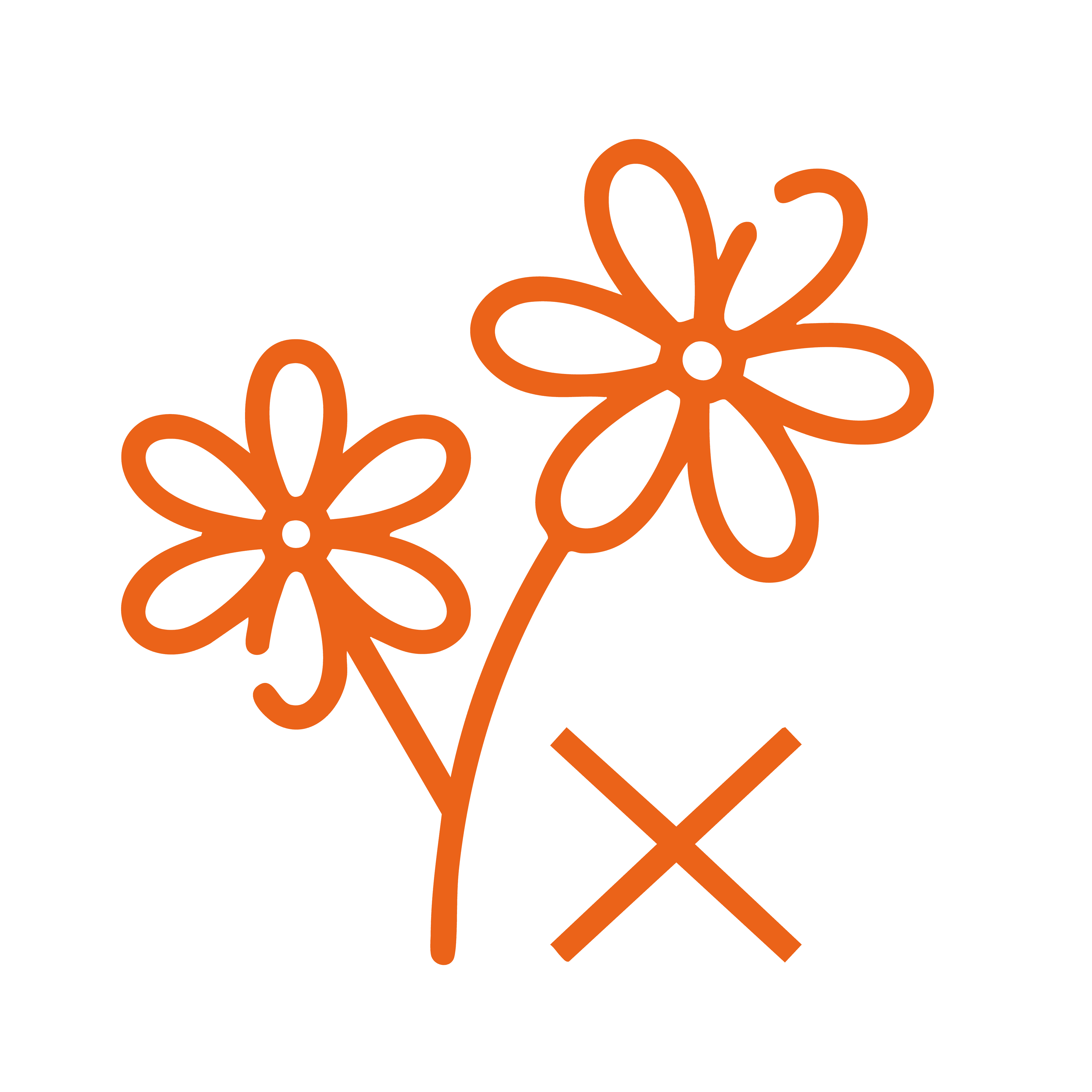 Orange icon of flowers