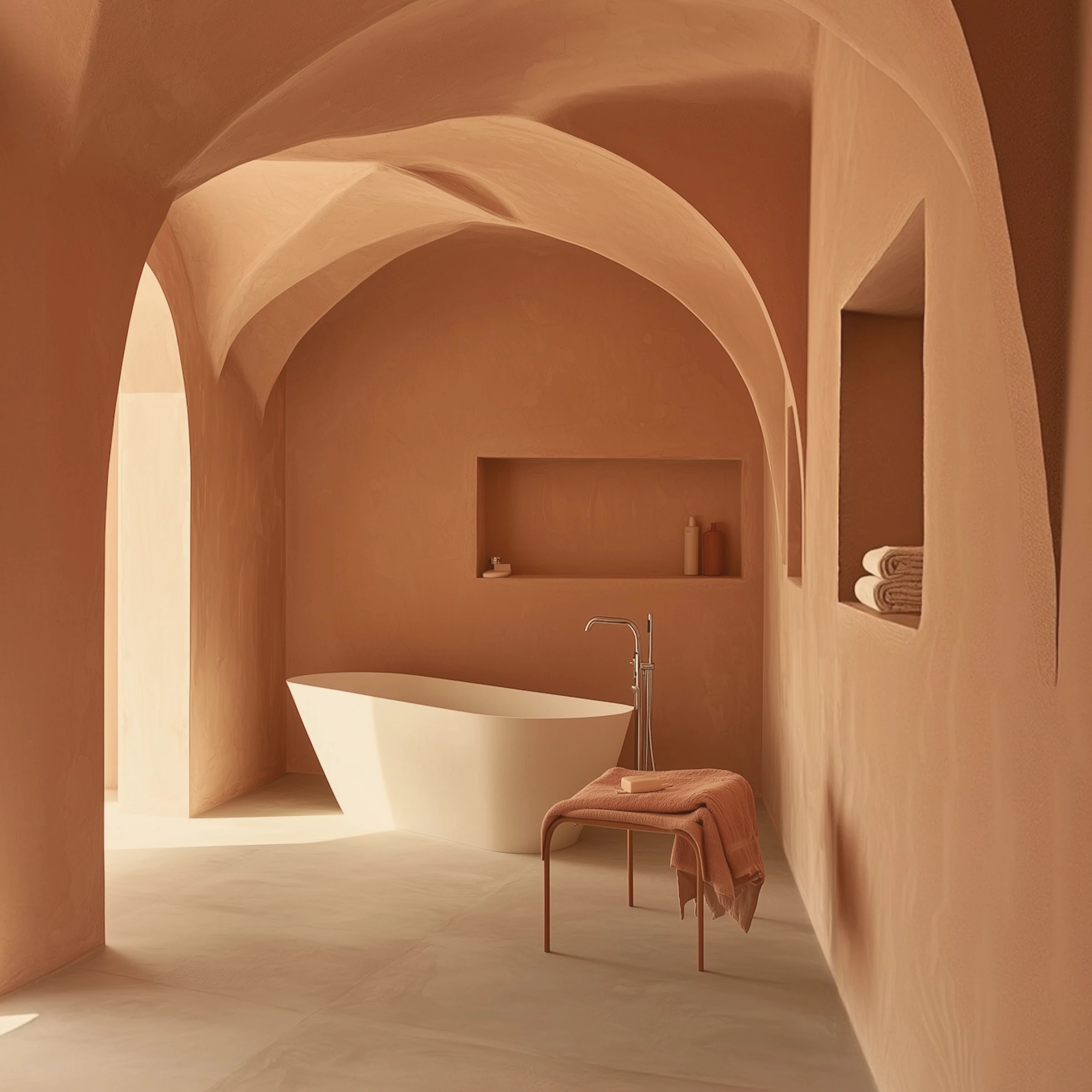 Minimalist Terracotta Bath