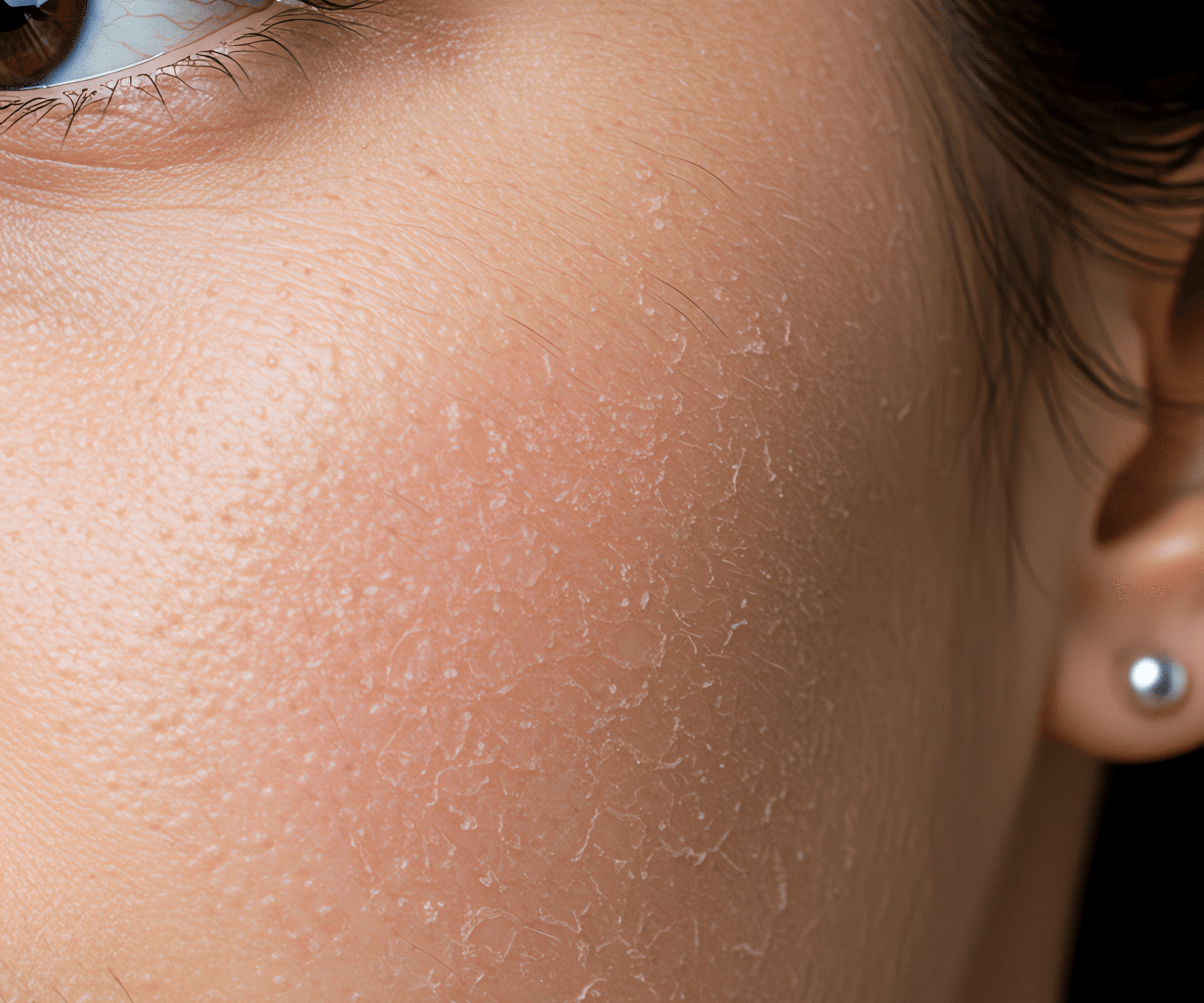 inner dryness in teh skin weak dermal hydration