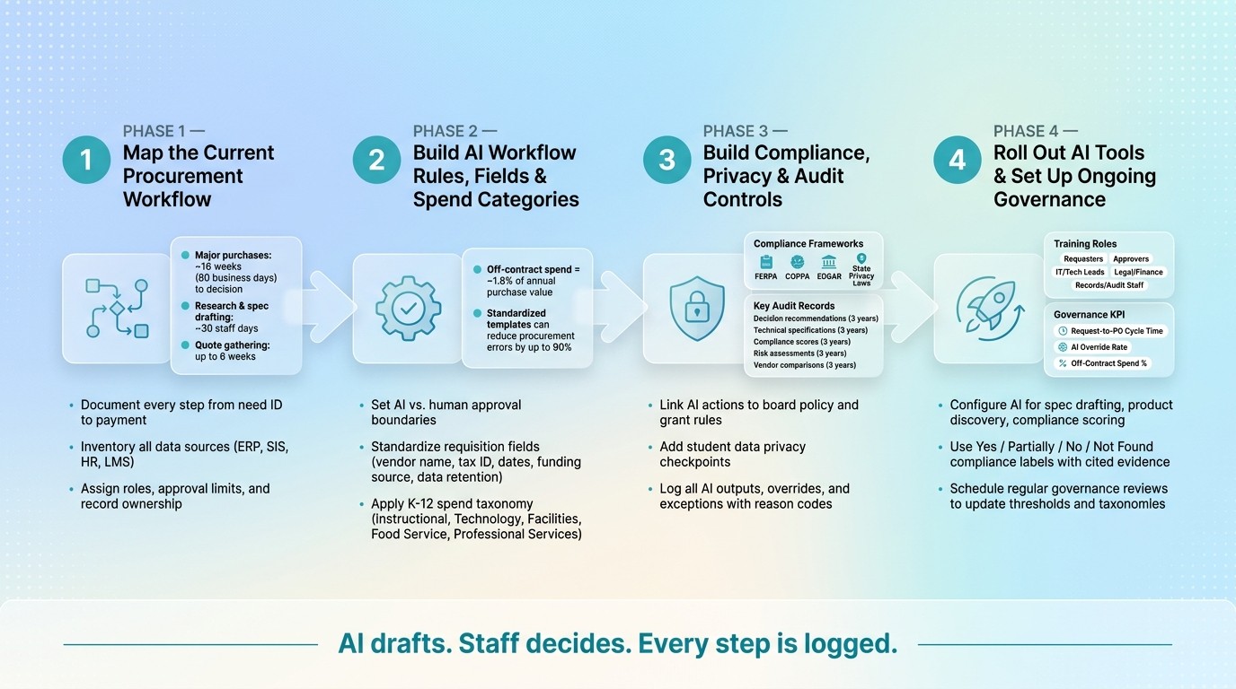 K-12 AI Procurement Workflow: 4-Step Checklist for Compliance & Audit Readiness