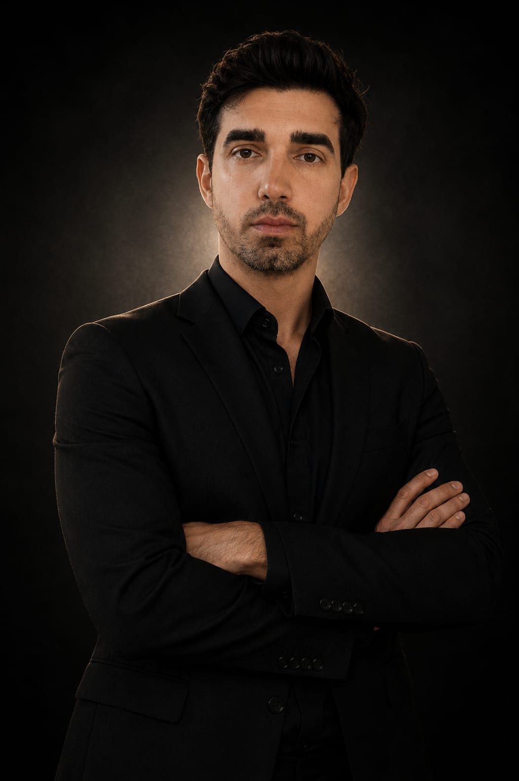 Retrato profissional a preto e branco