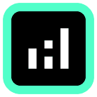 Stylized green and black infinity loop logo