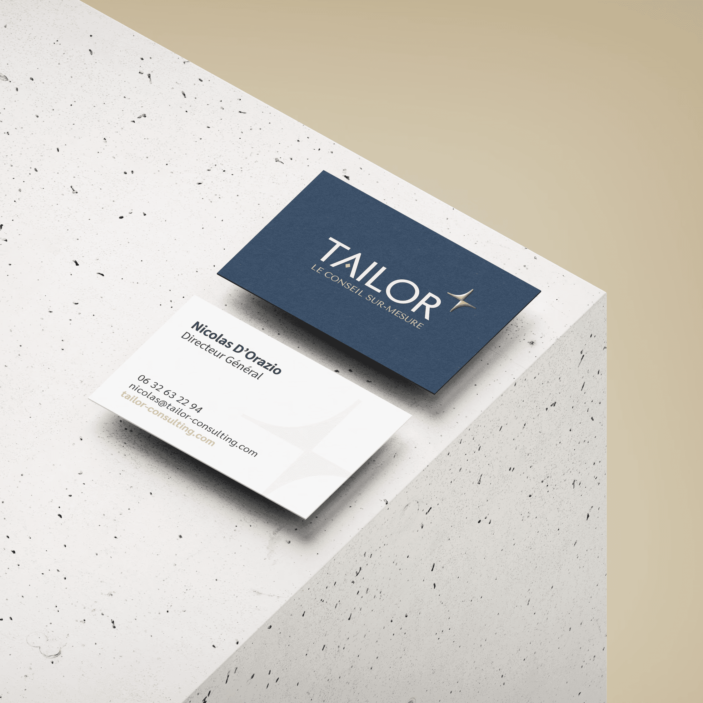 Carte de visite recto/verso pour cabinet de consulting Tailor, design premium