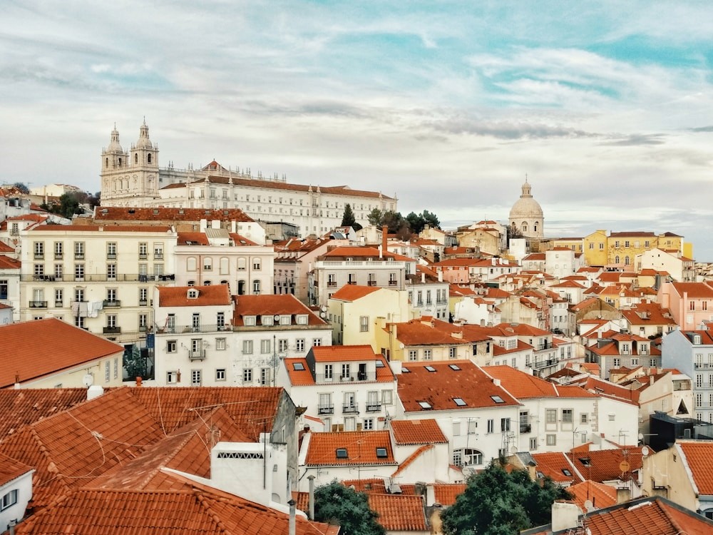 Lisbon rooftops and city view