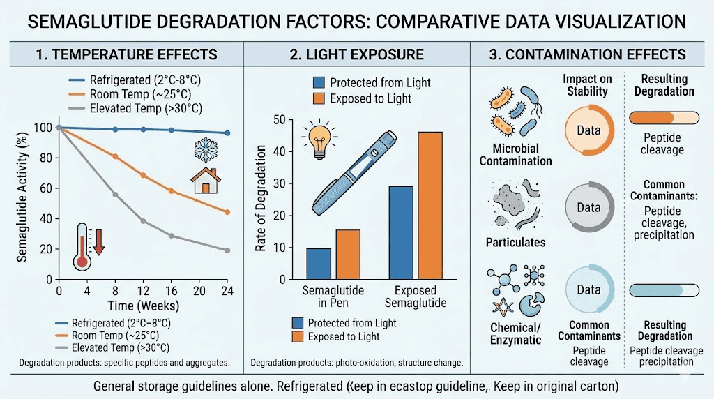 Factors that affect semaglutide shelf life and degradation rate