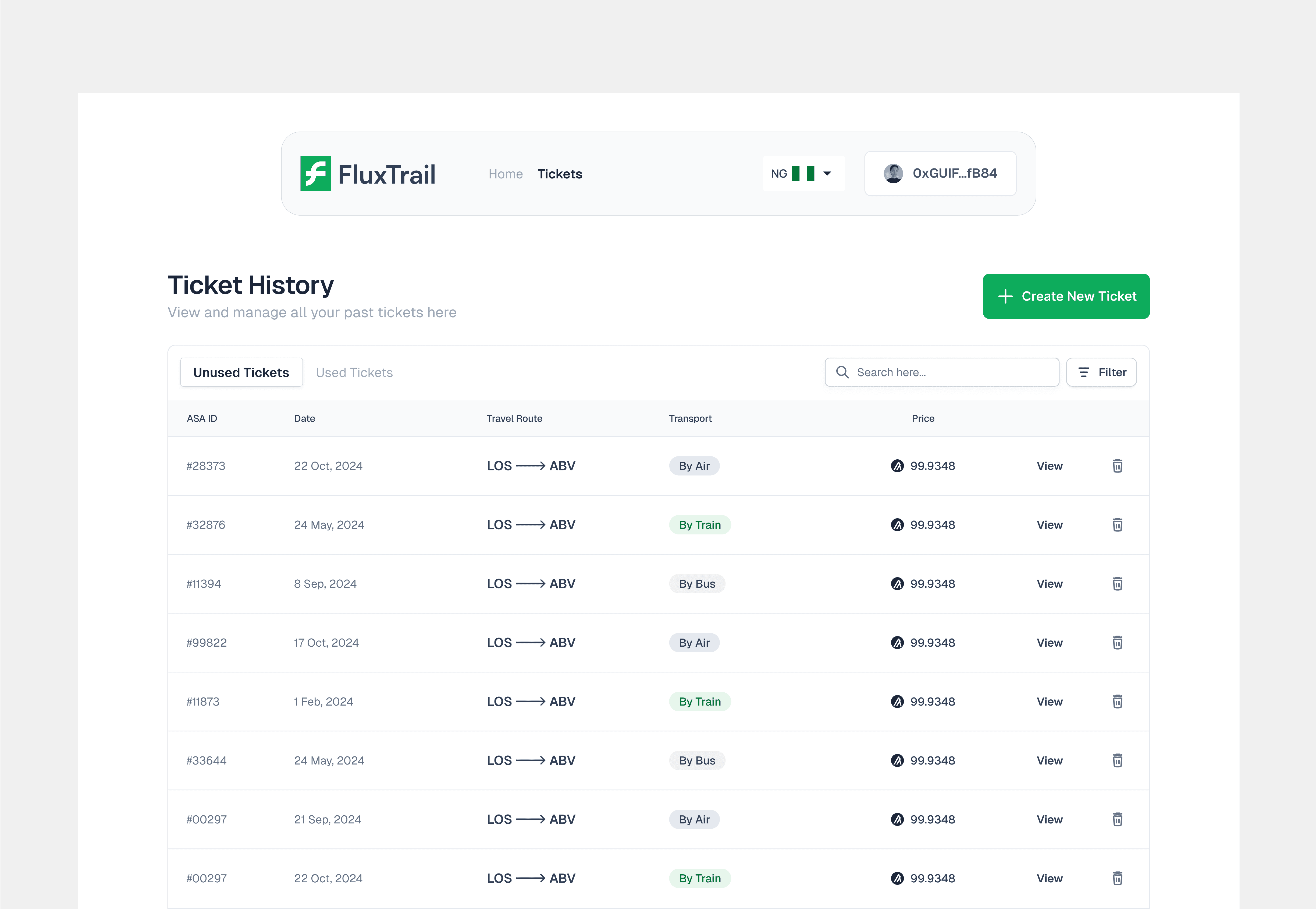 A UI shot for FluxTrail