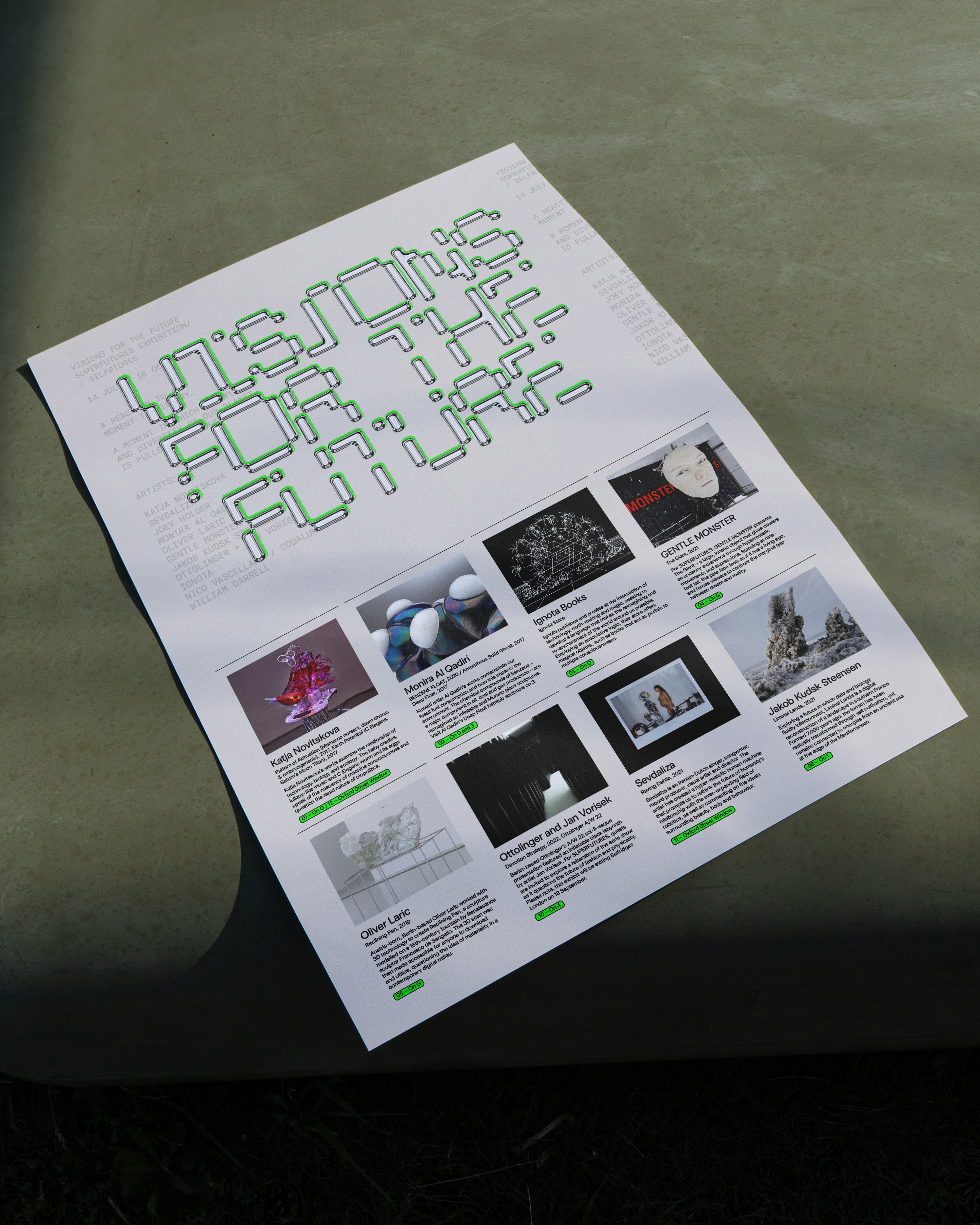 Streetside billboard with flyposters of the Batch.Works brand and illustrations