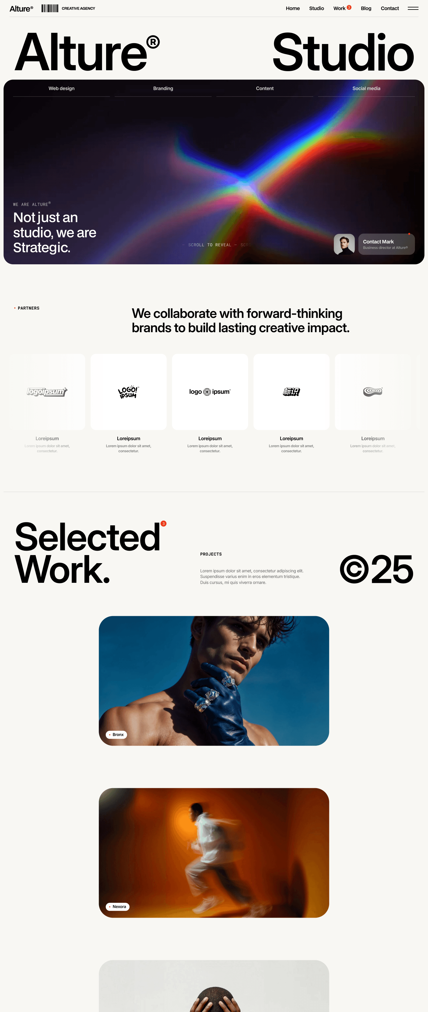 Screenshot of Alture agency webflow template