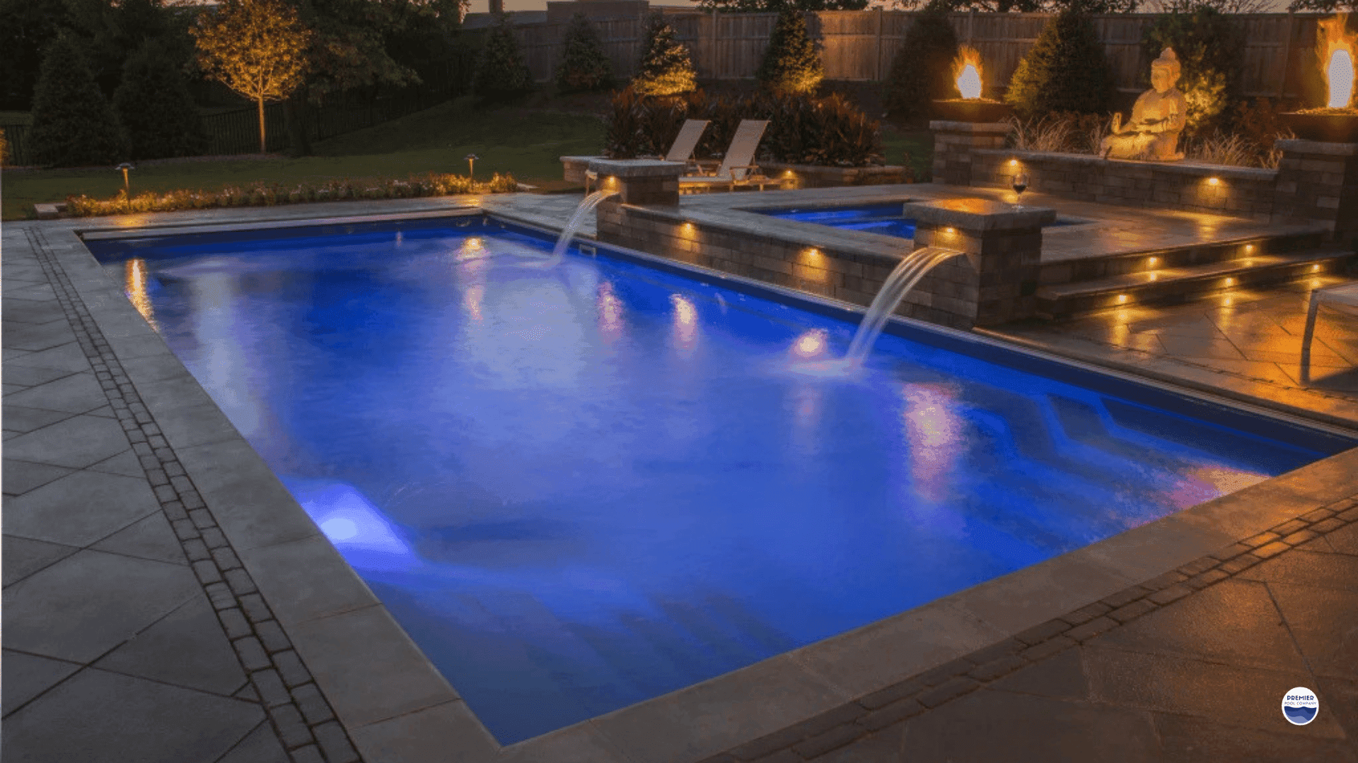 Long lasting fiberglass pool in Ohio backyard showing durable low maintenance investment