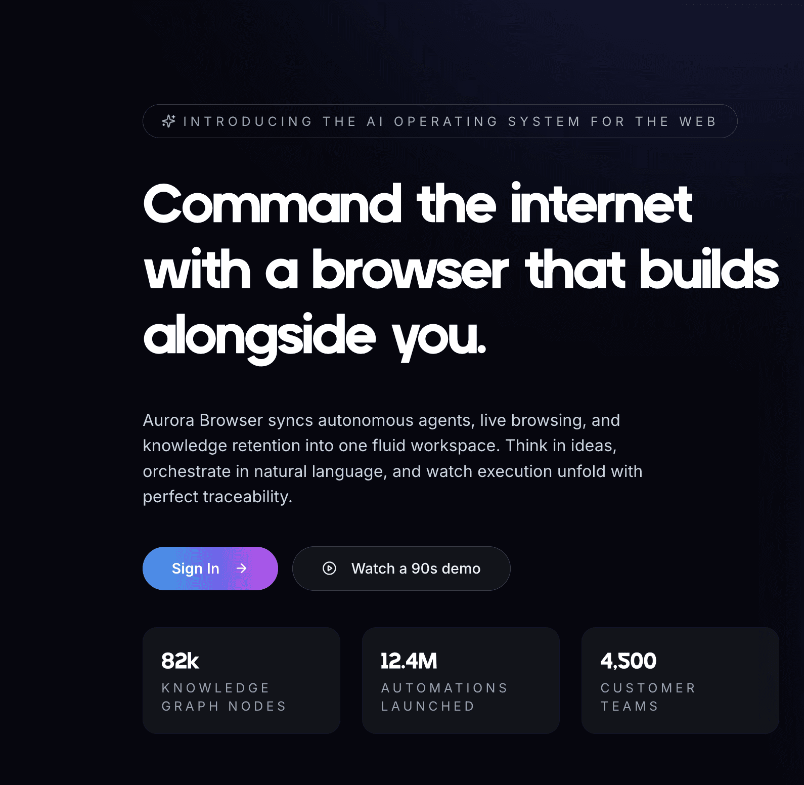 Palm trees frame a dramatic mountain valley landscape