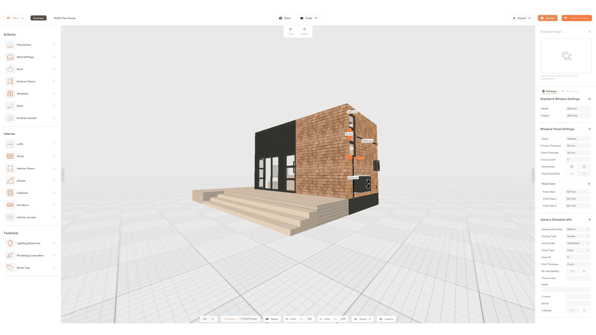 10x20 tiny house design in 3D Tiny House Design Software