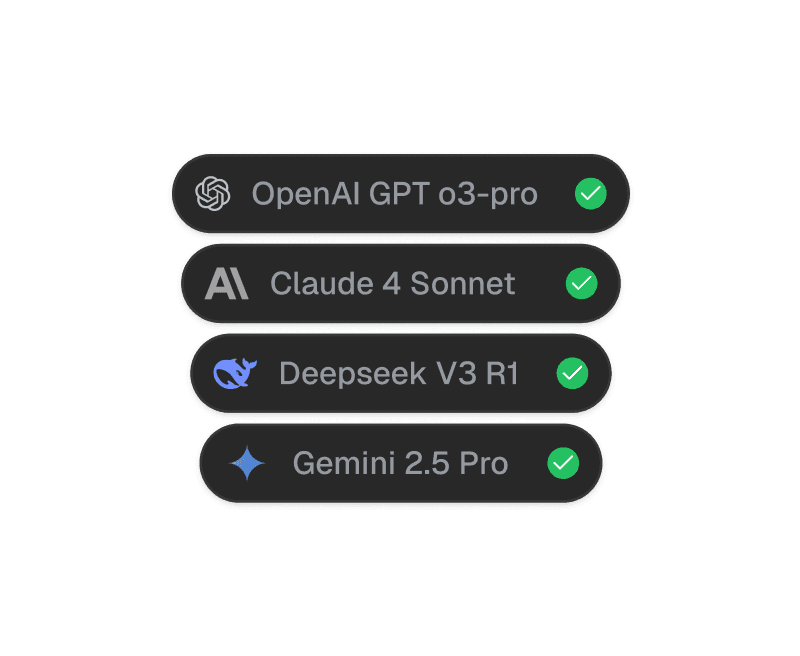 Screen showing a list of options for various app categories available within the application.